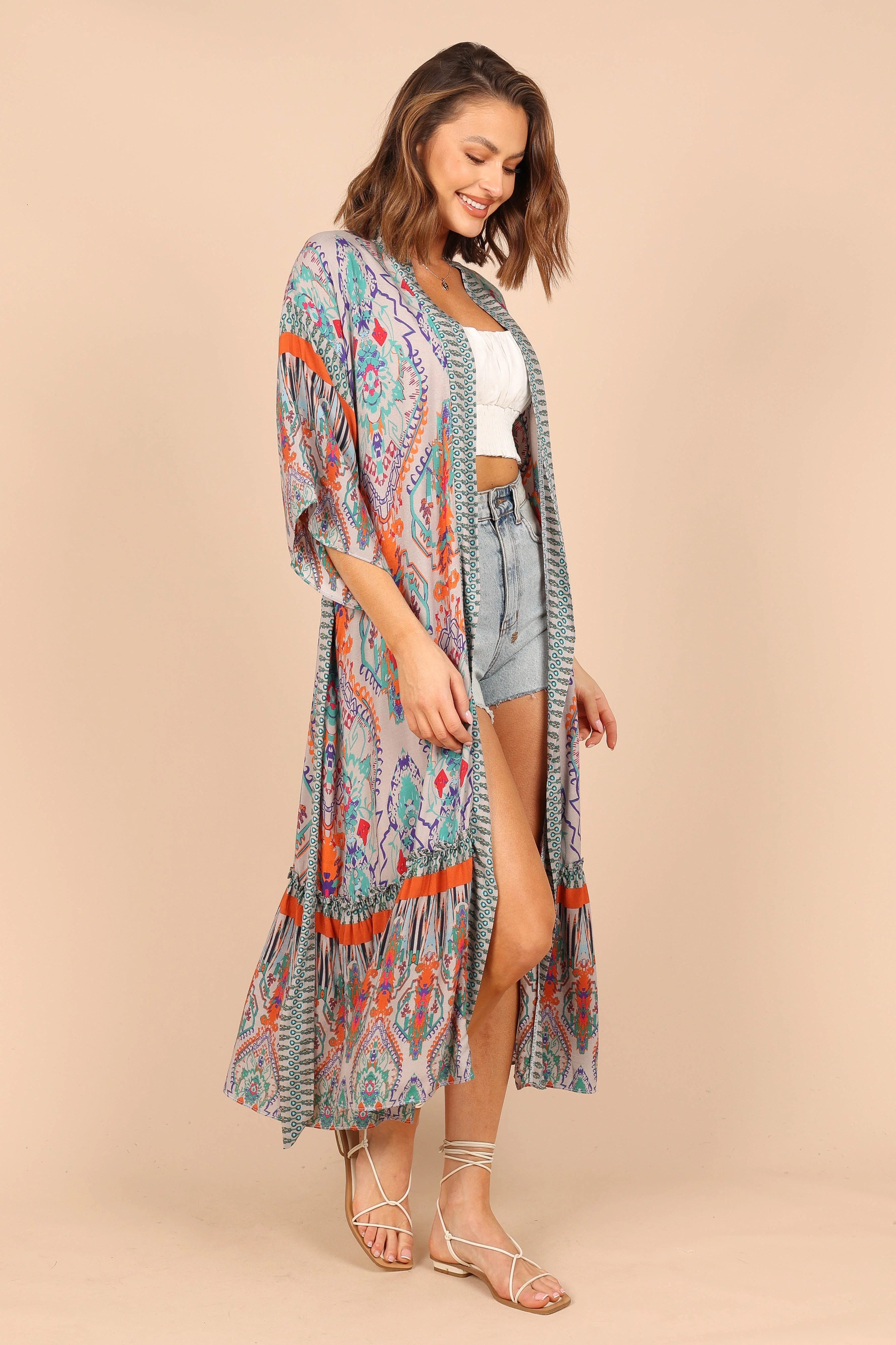 Leah Wrap Kimono - Multi Print - Image 4