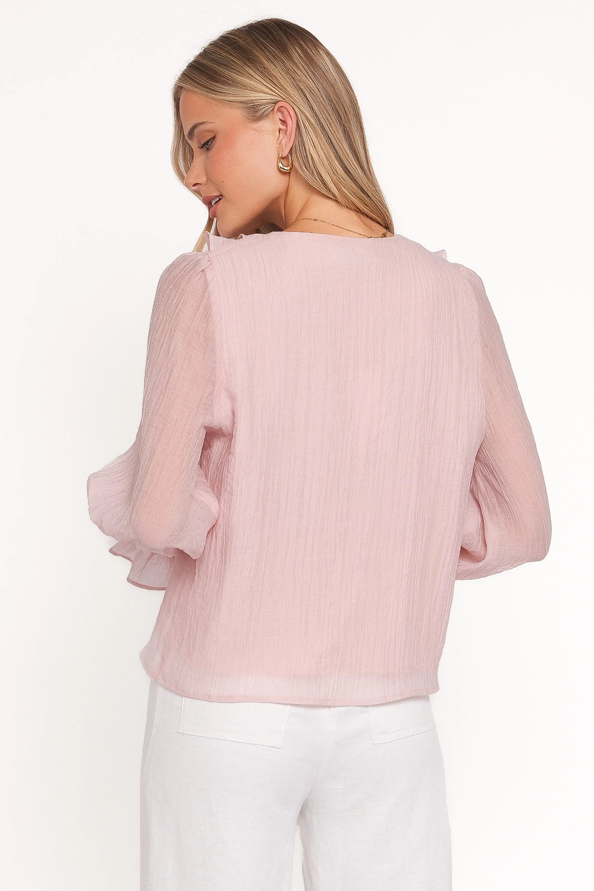 Lennon Ruffle Blouse - Blush - Image 5