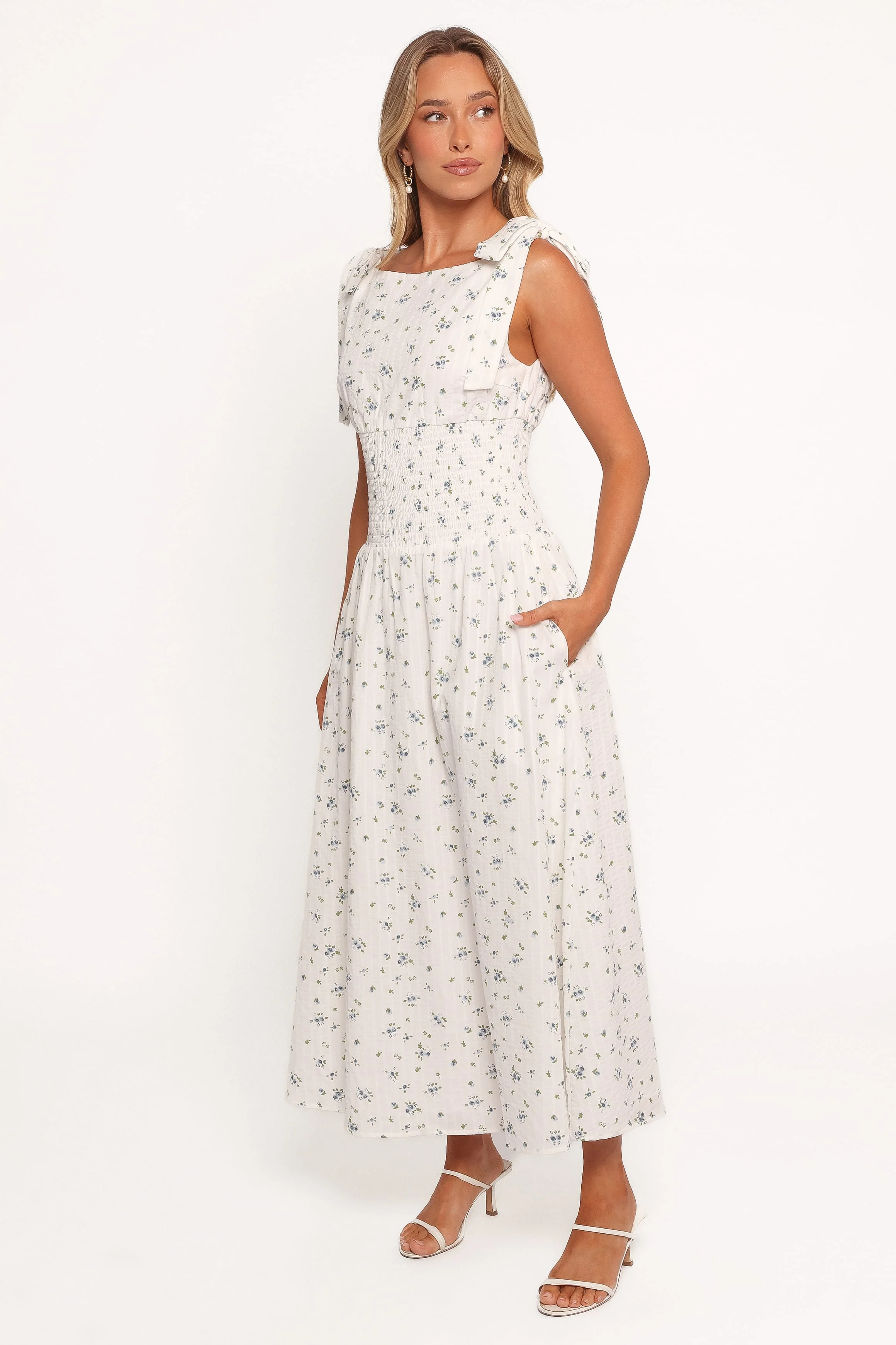 Leticia Midi Dress - Blue Ditsy Floral - Image 5