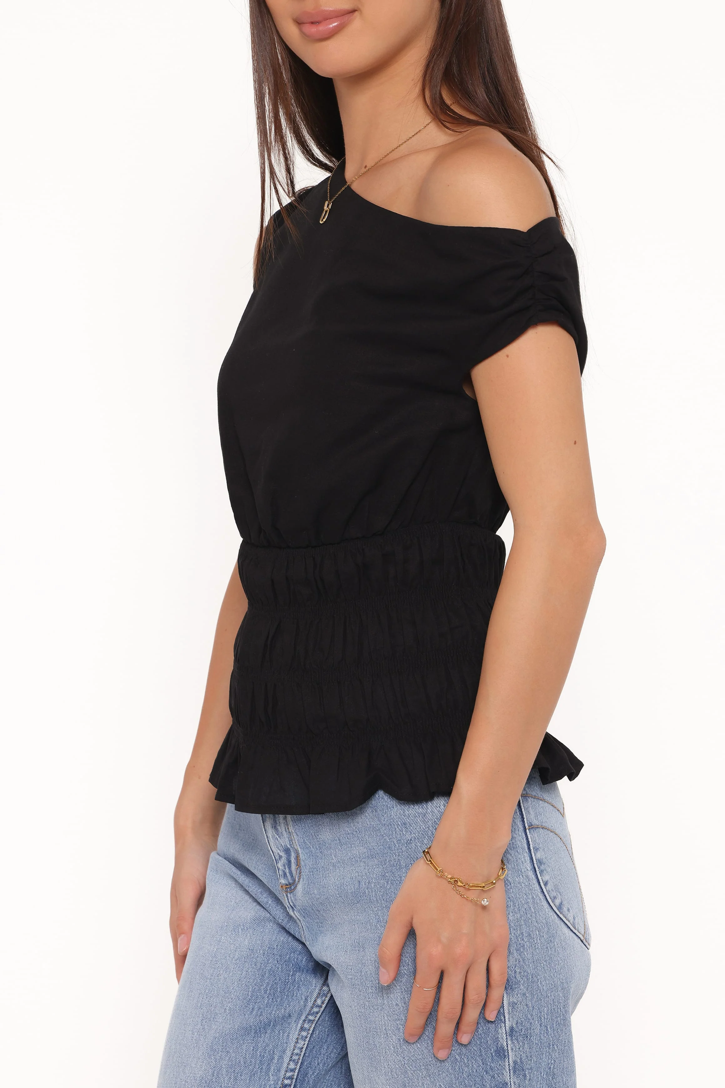 Lia Off Shoulder Top - Black - Image 2