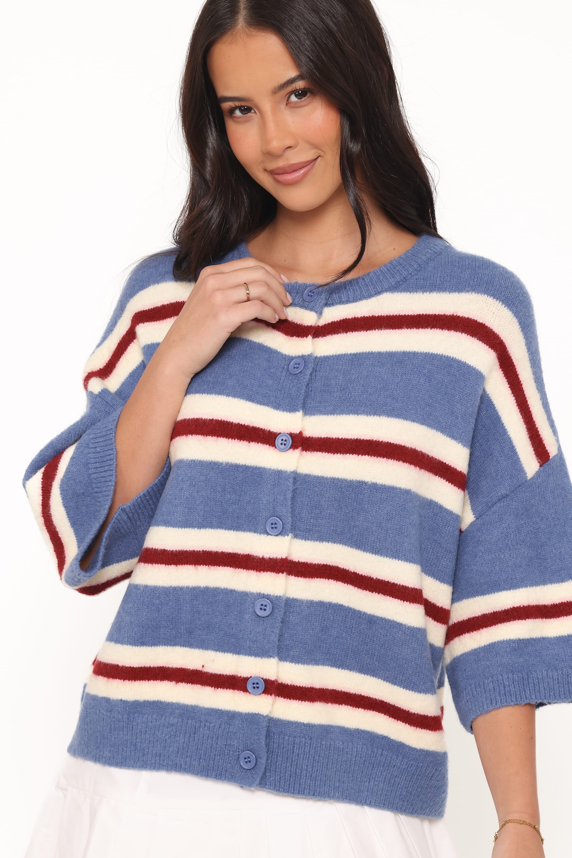 Lilith Knit Top - Blue Stripe - Image 3