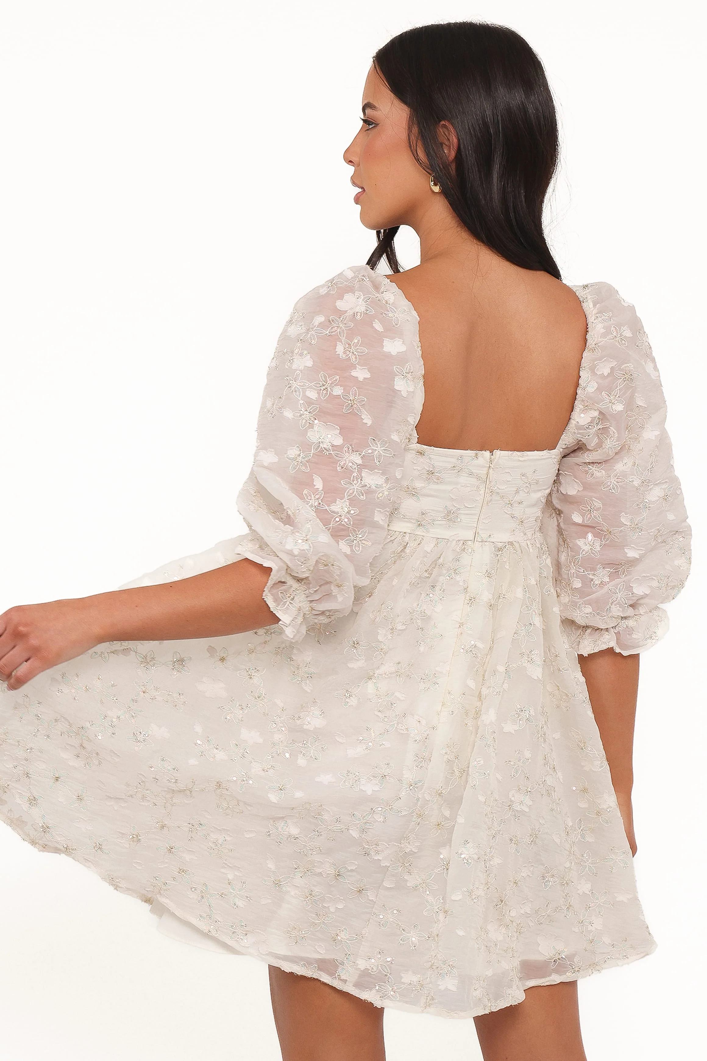 Lillan Mini Dress - Ivory Sequin - Image 4