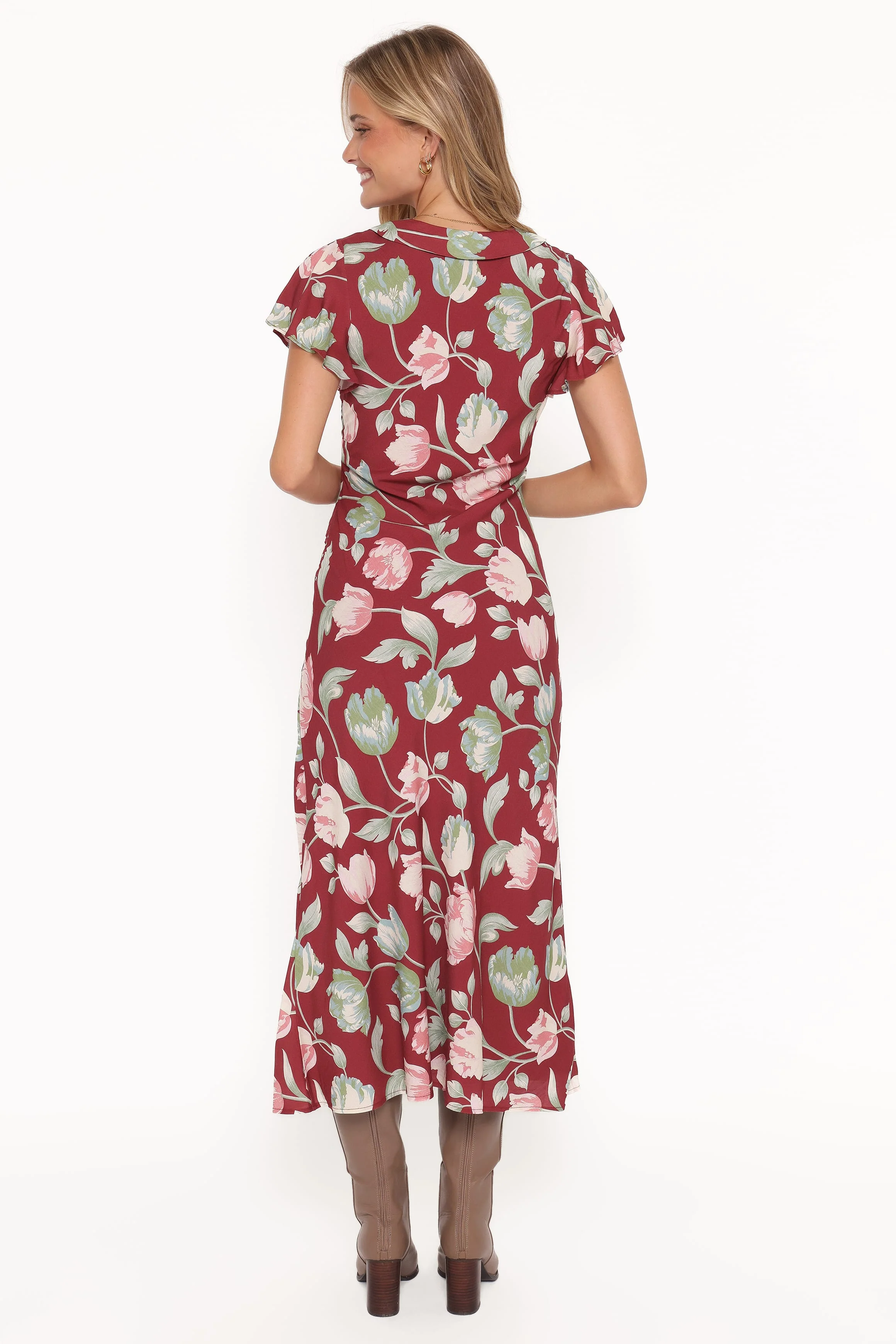 Linden Midi Dress - Red Tulip Floral - Image 5