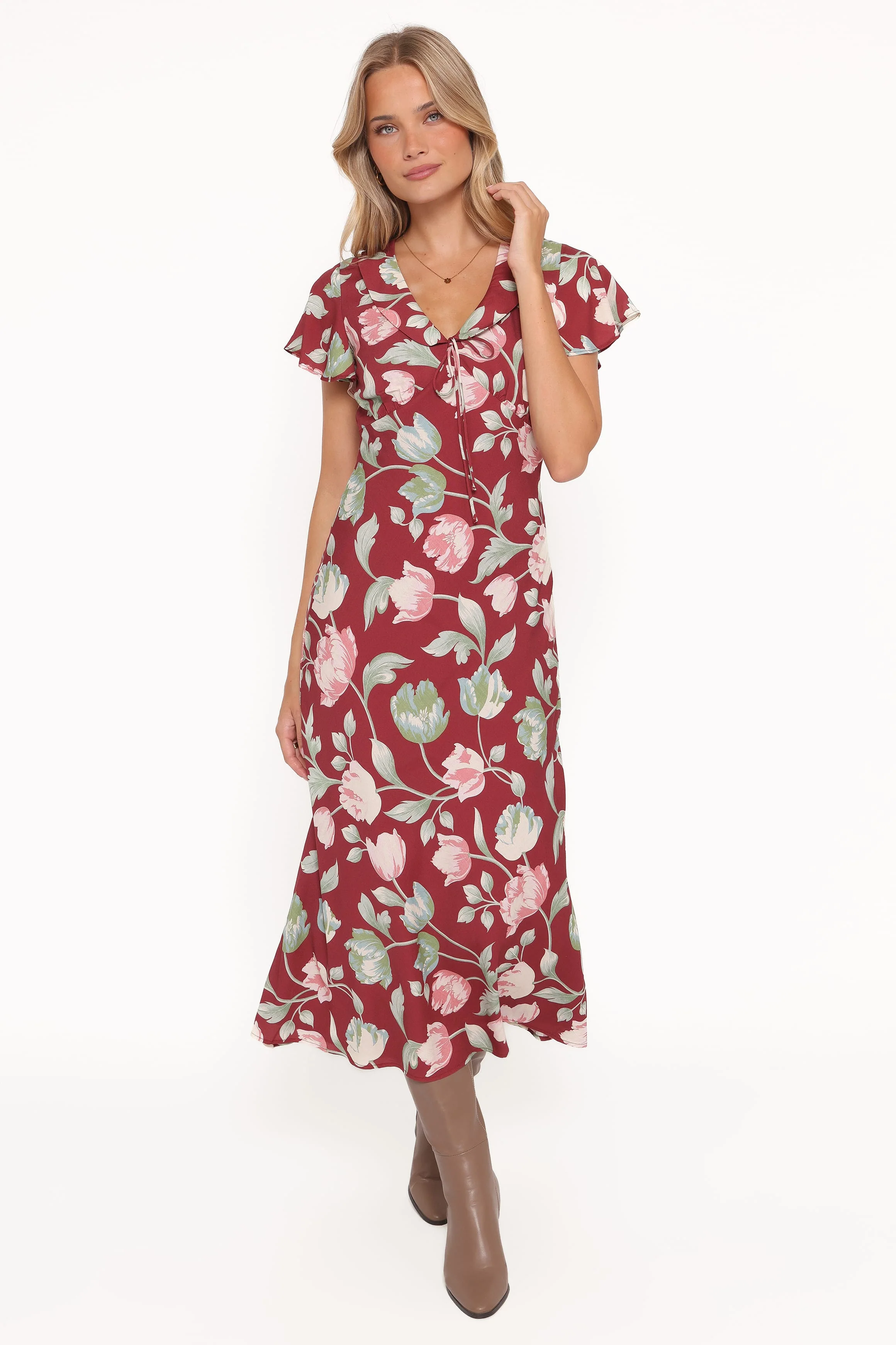 Linden Midi Dress - Red Tulip Floral - Image 6