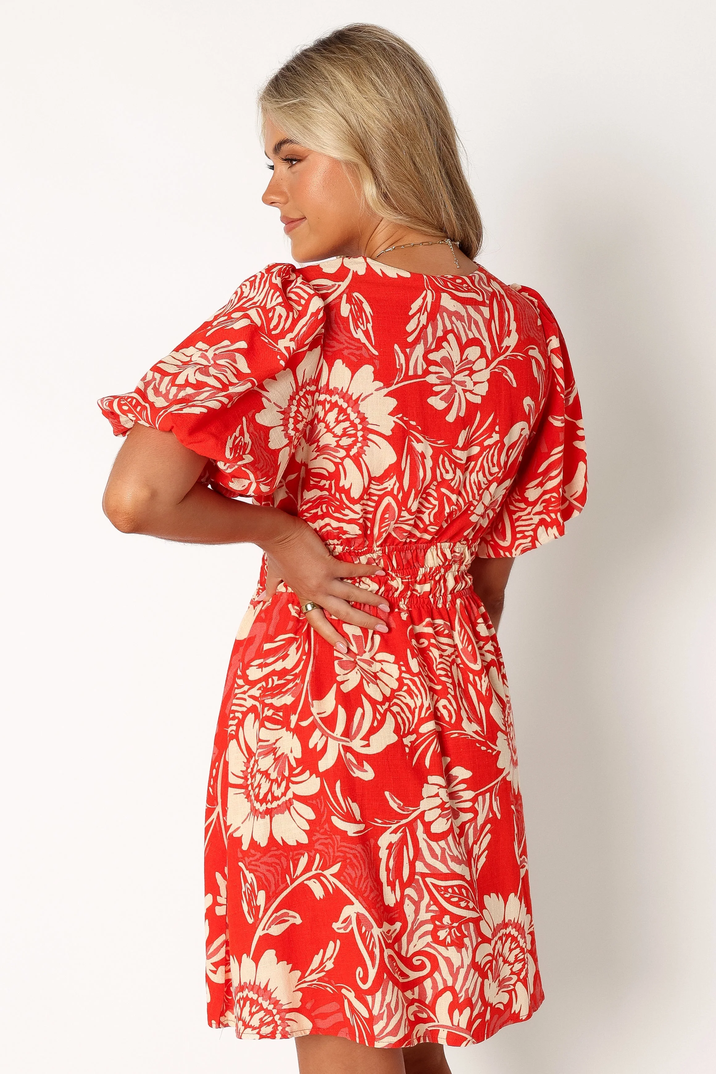 Lochi Mini Dress - Red Floral - Image 3