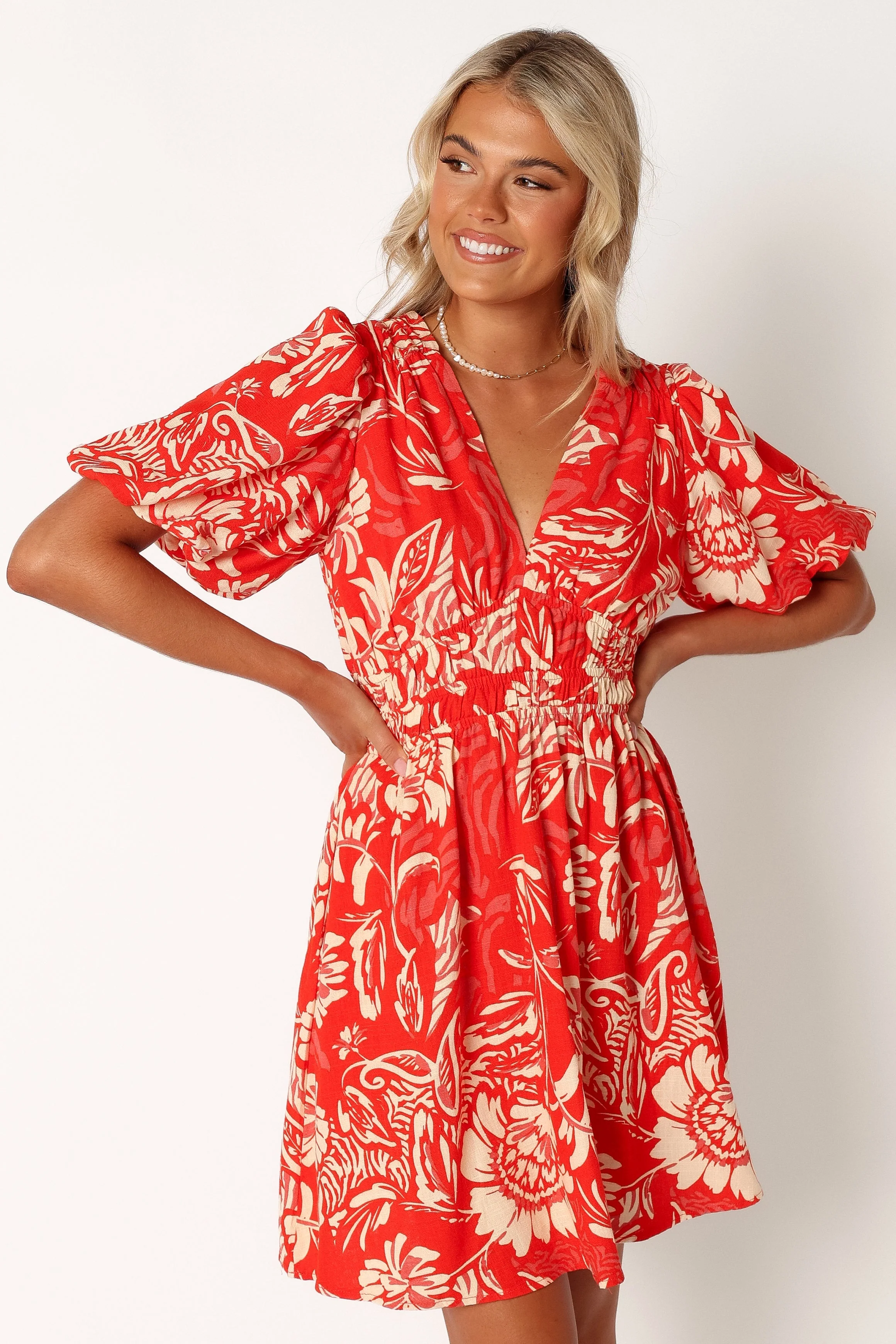 Lochi Mini Dress - Red Floral - Image 5