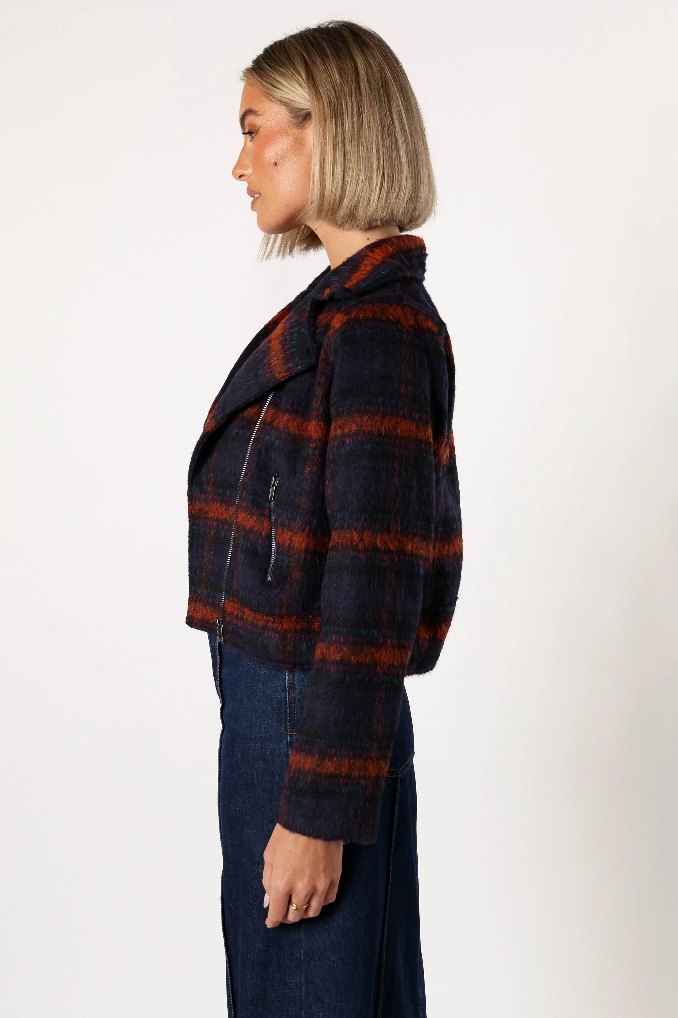 Logan Plaid Jacket - Navy/Teal - Image 2