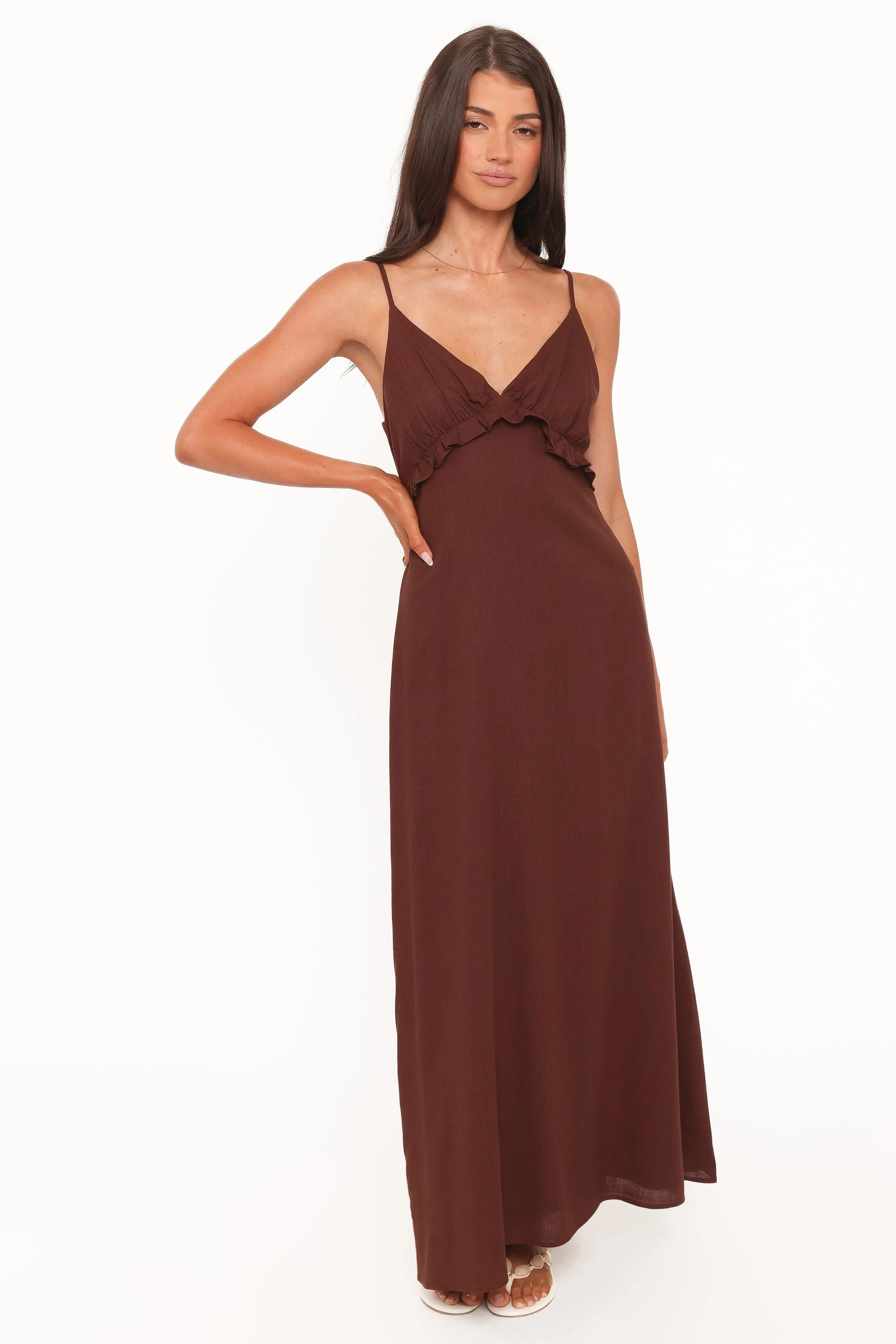 Lorella Midi Dress - Dark Brown - Image 5