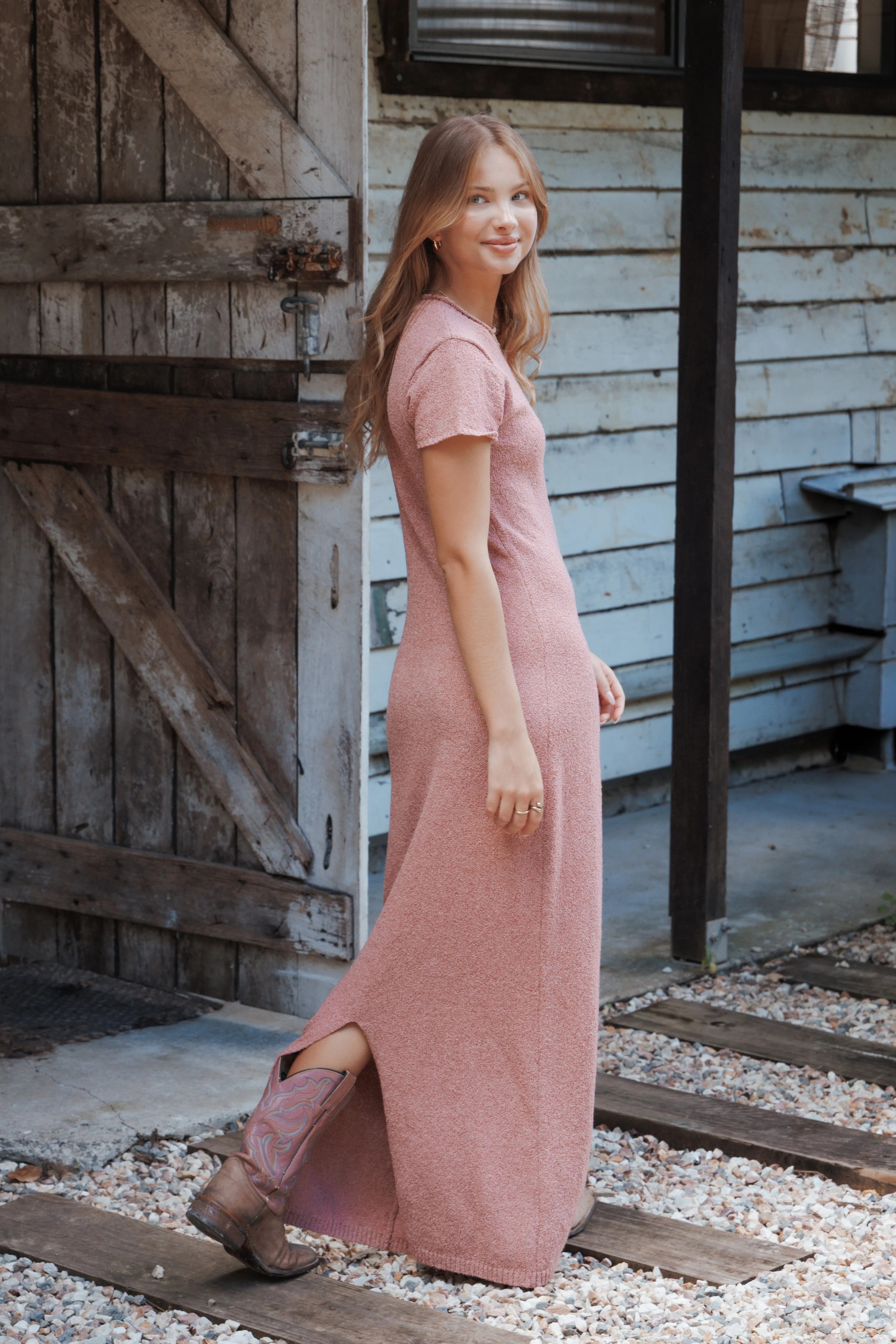 Lowell Knit Maxi Dress - Brick Red - Image 8