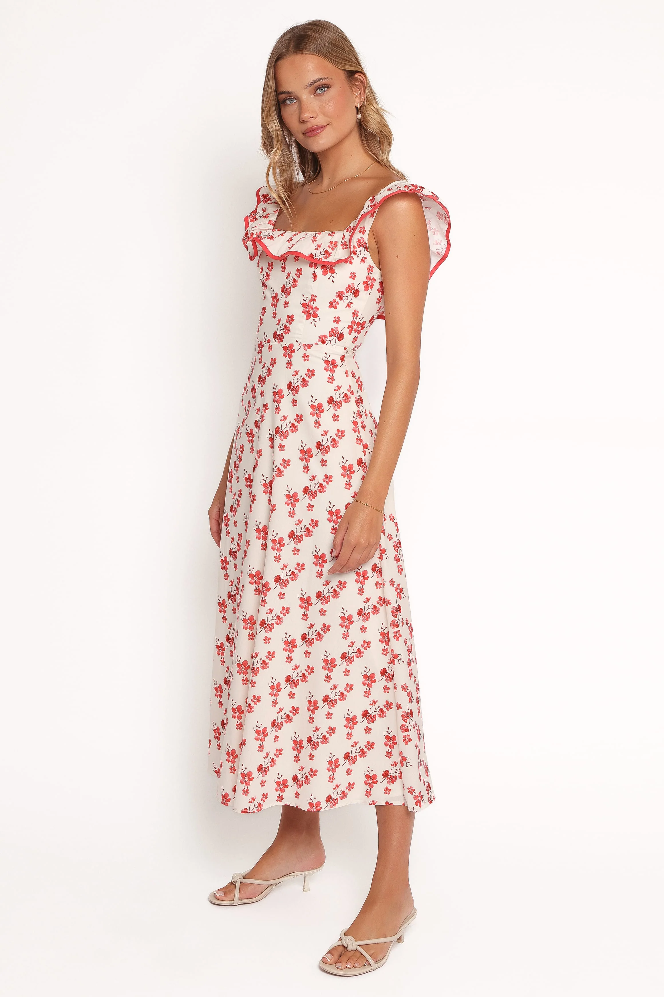 Lucille Maxi Dress - Red Floral - Image 3