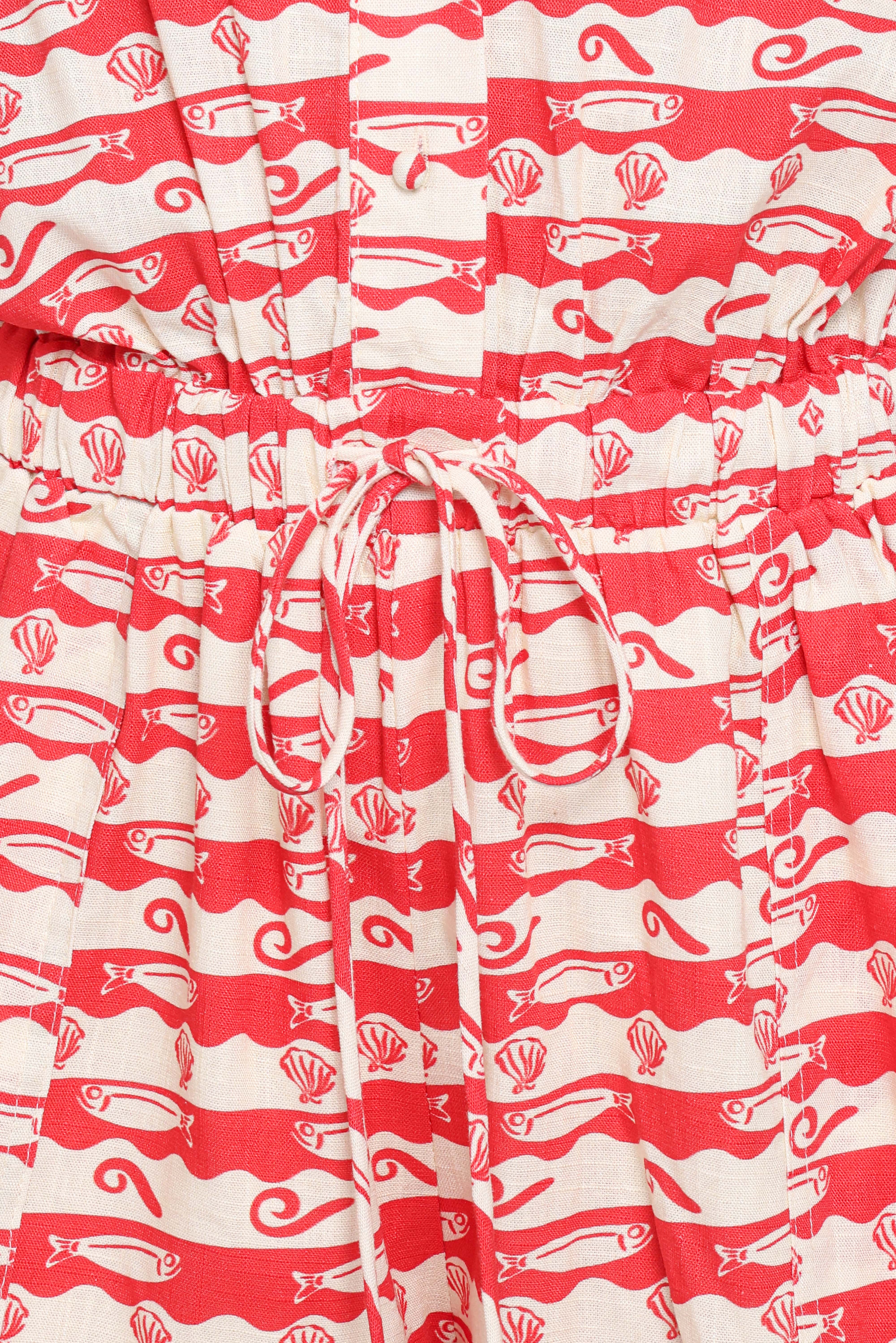 Lucinda Button Front Playsuit - Sardine Print - Image 6