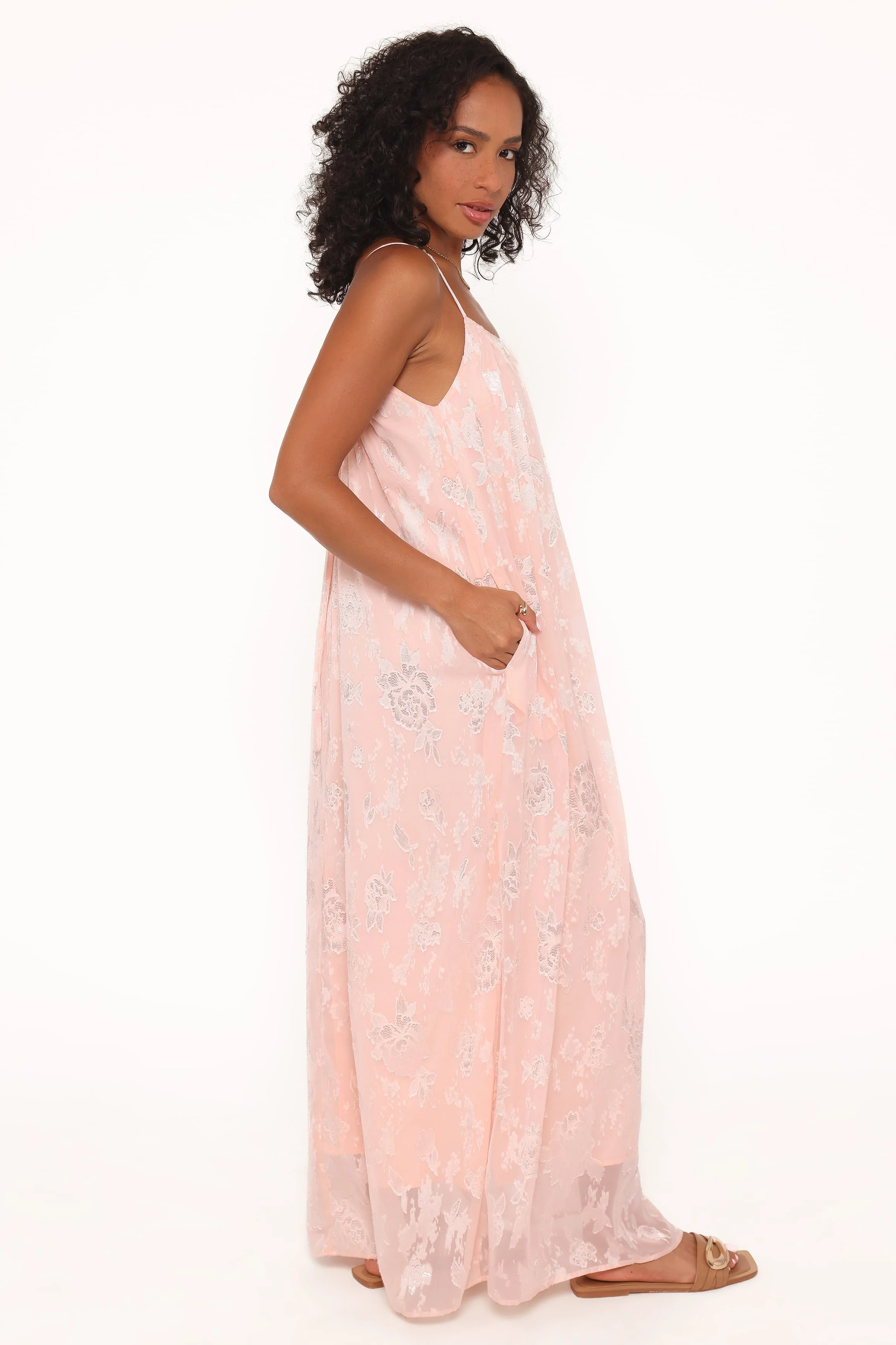 Lumina Jacquard Maxi Dress - Pink - Image 3
