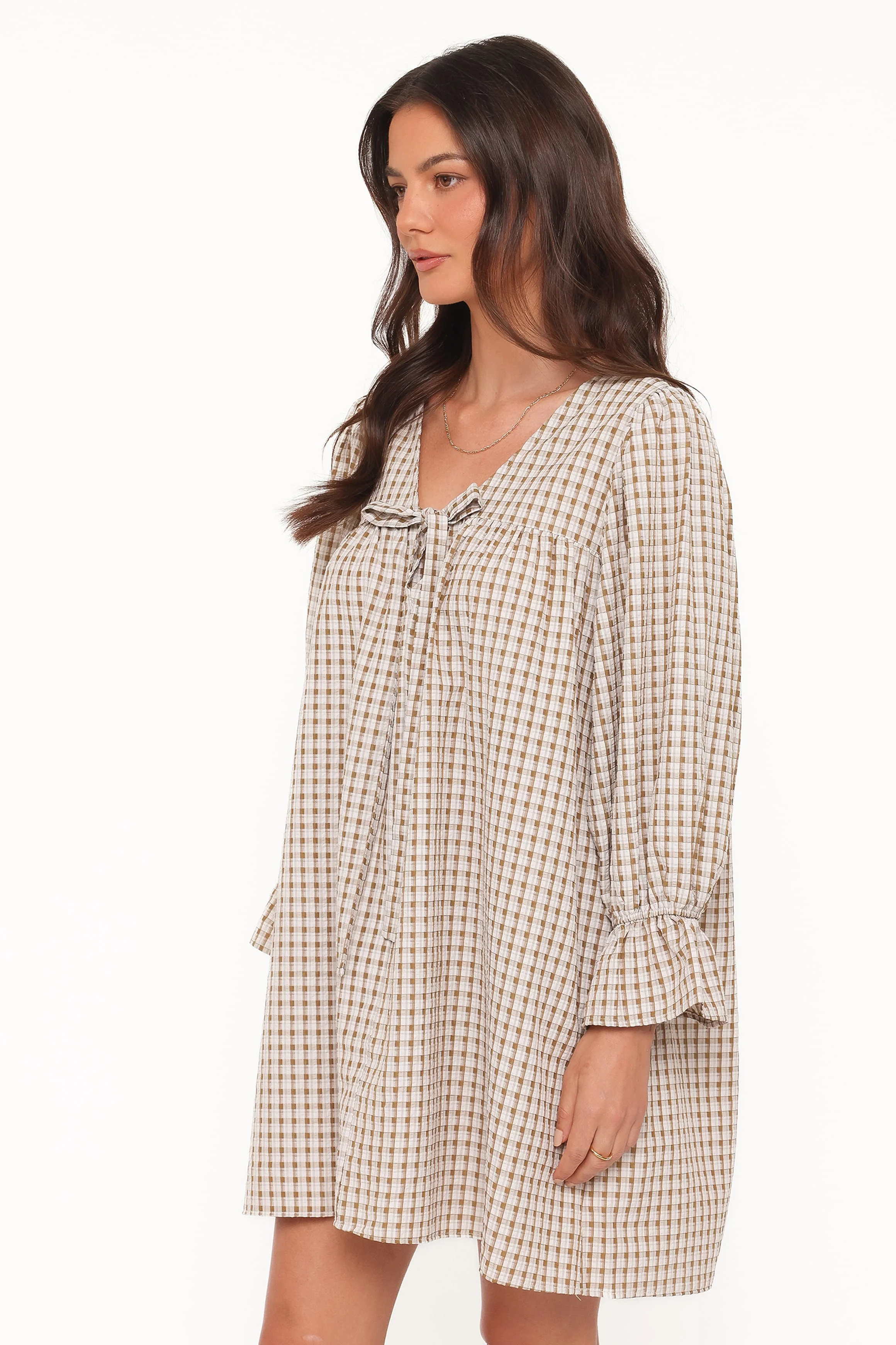 Lynden Mini Dress - Green Gingham - Image 3