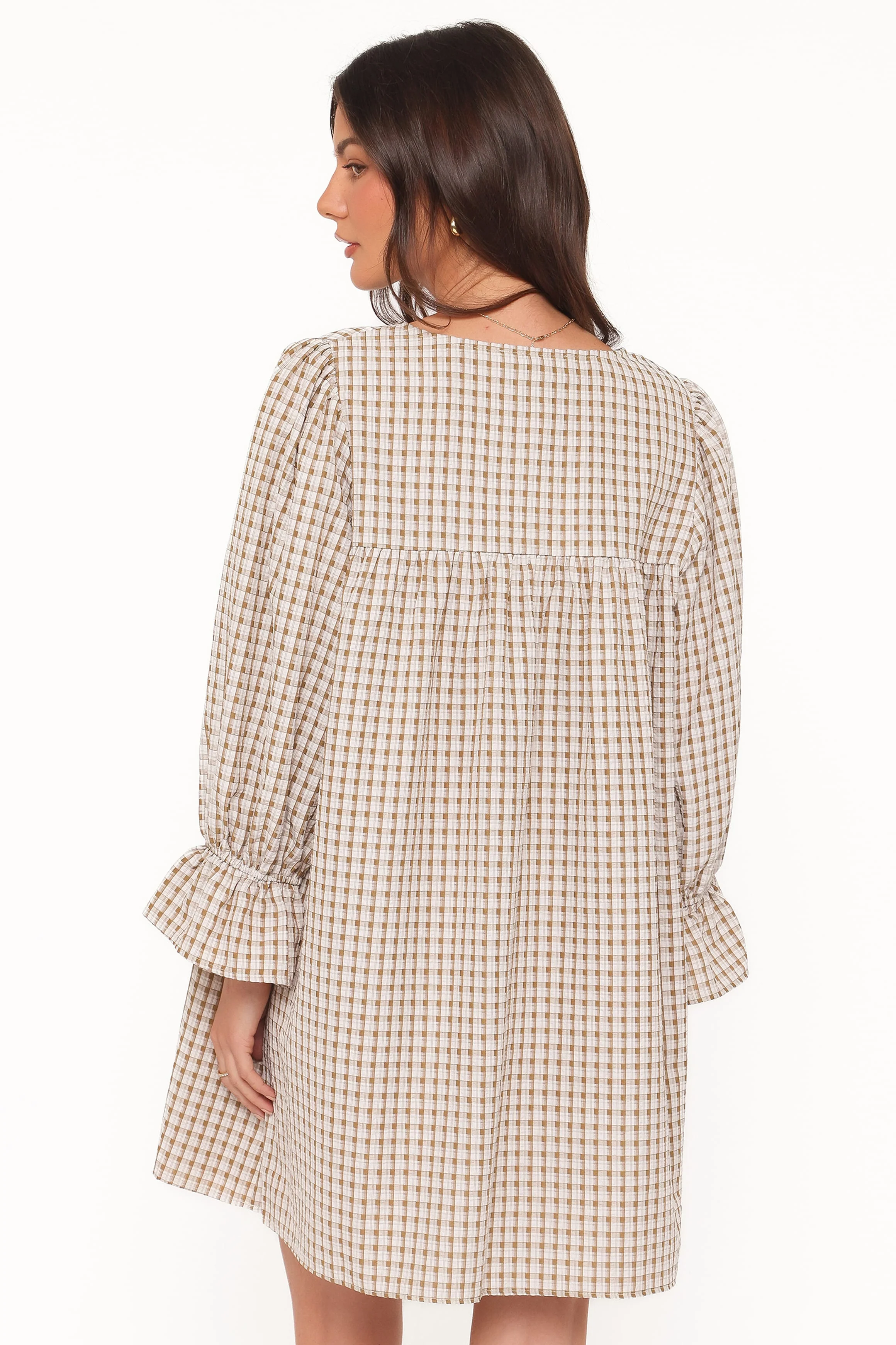 Lynden Mini Dress - Green Gingham - Image 4