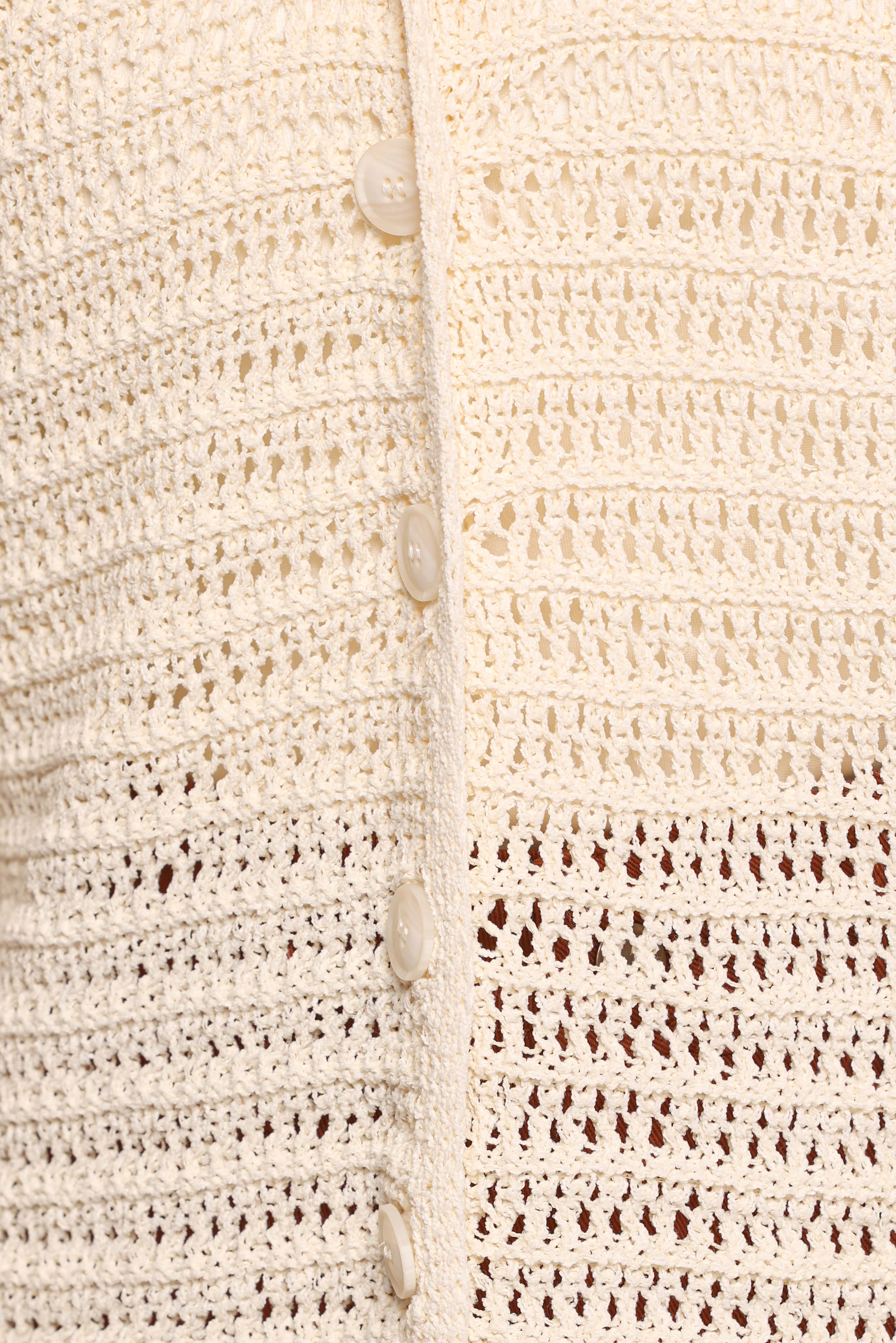 Lyra Large Collar Cardigan - White - Image 6