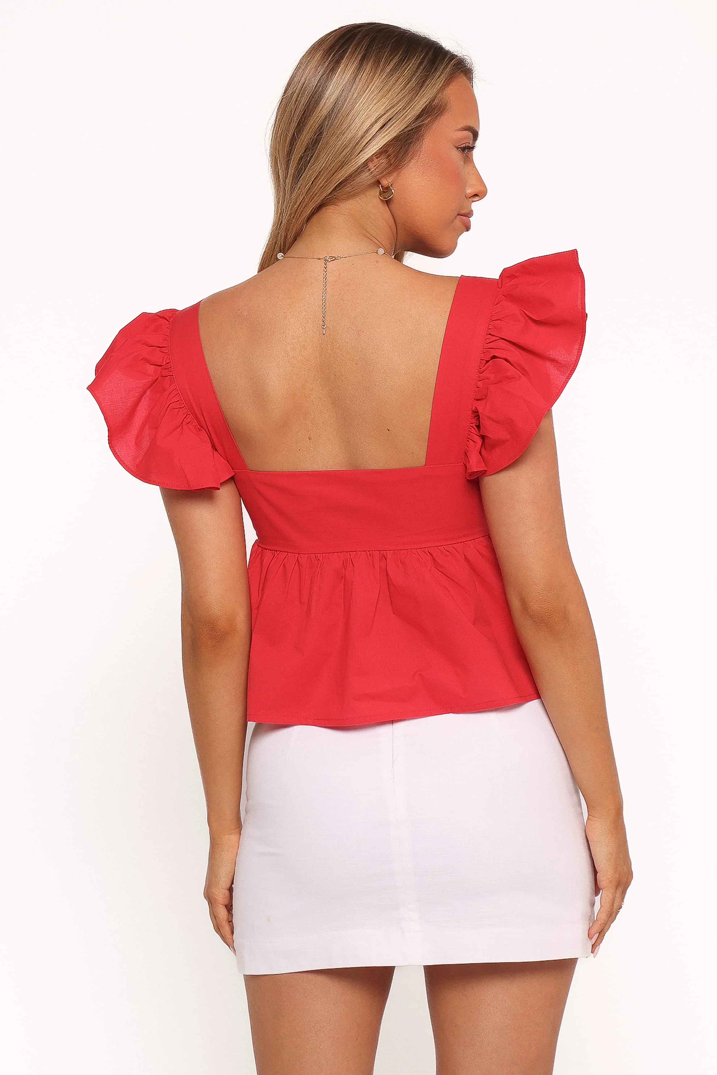 Lyric Ruffle Top - Red - Image 4