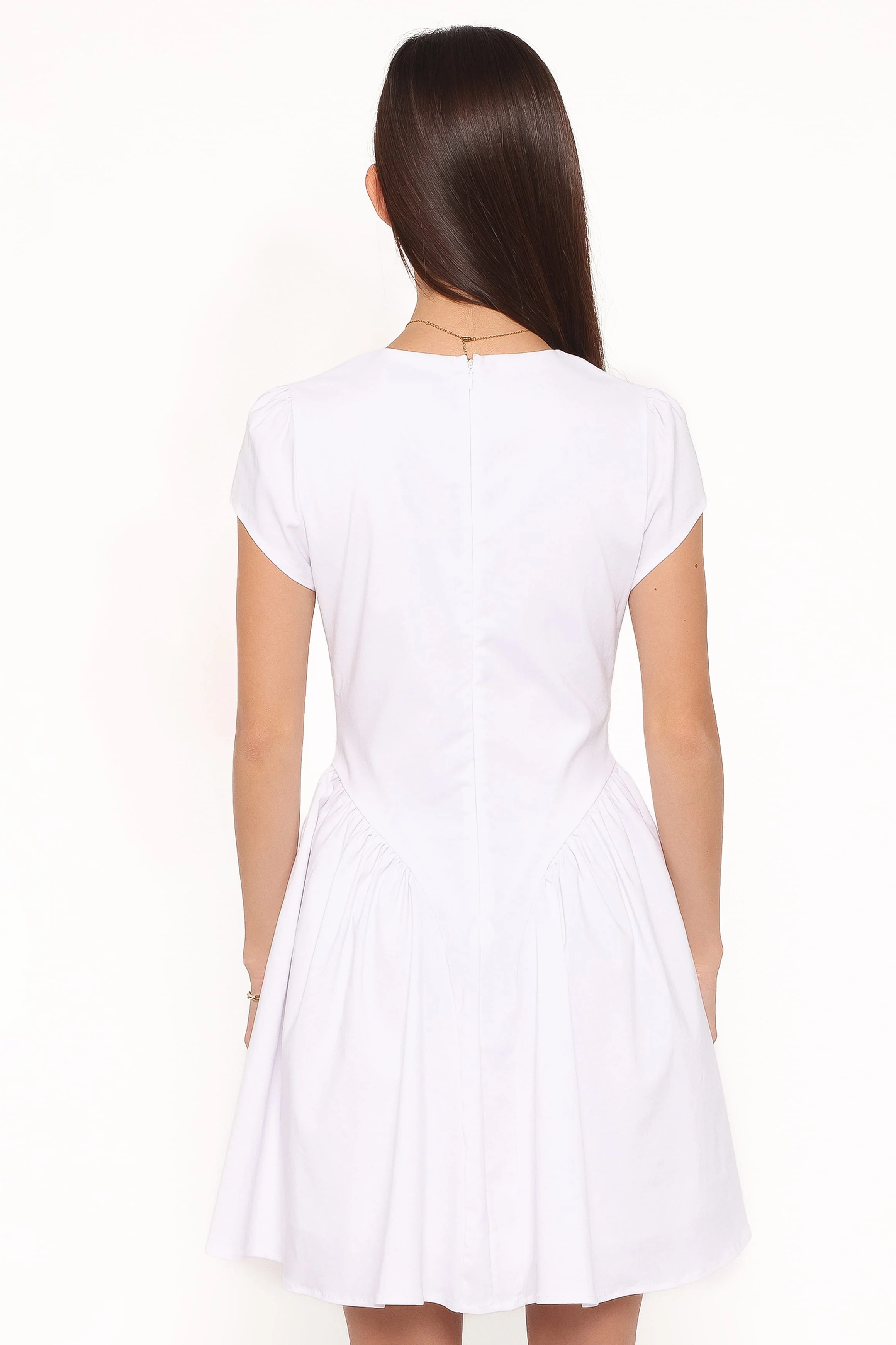 Lyssa Bow Front Mini Dress - White - Image 5