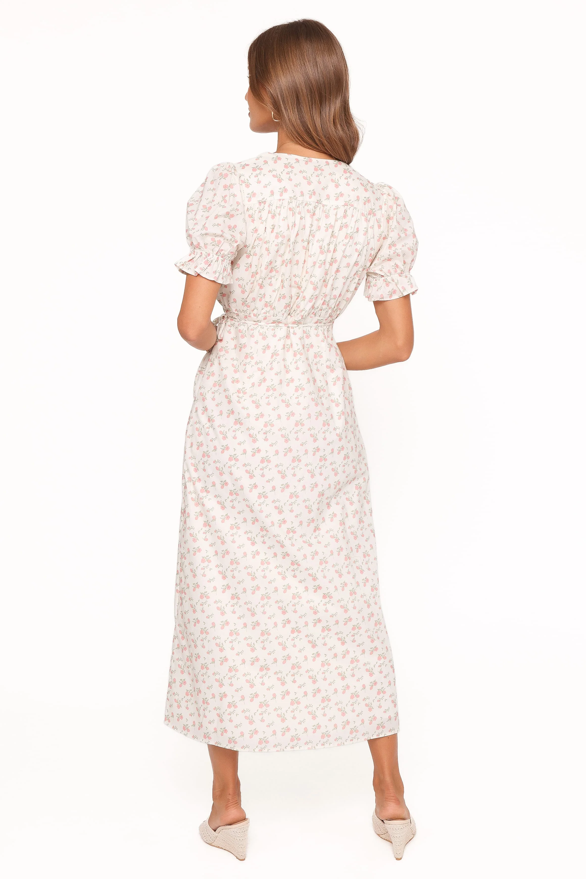 Mabella Midi Dress - Peach Ditsy Floral - Image 5