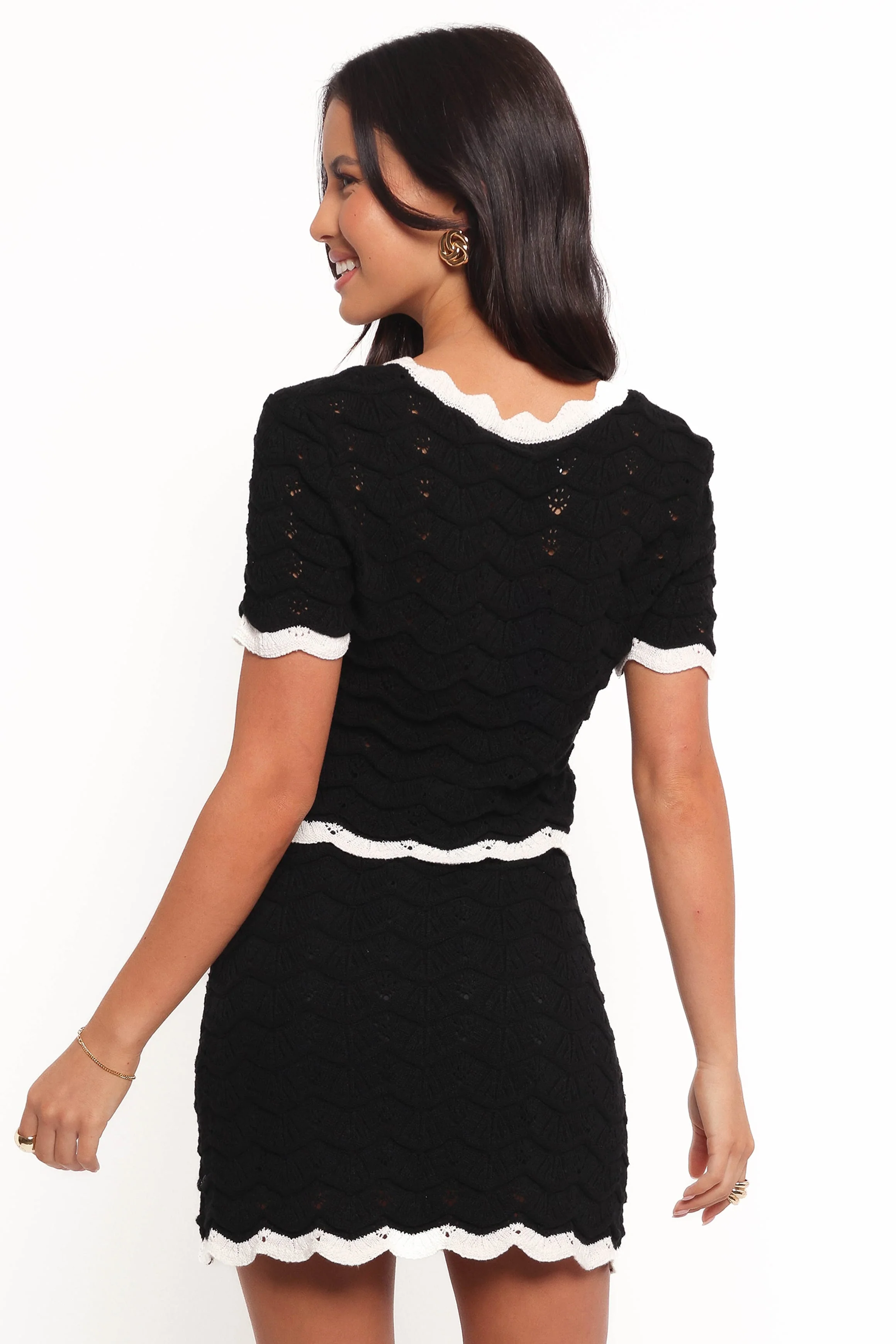 Madalyn Knit Skirt Set - Black - Image 4