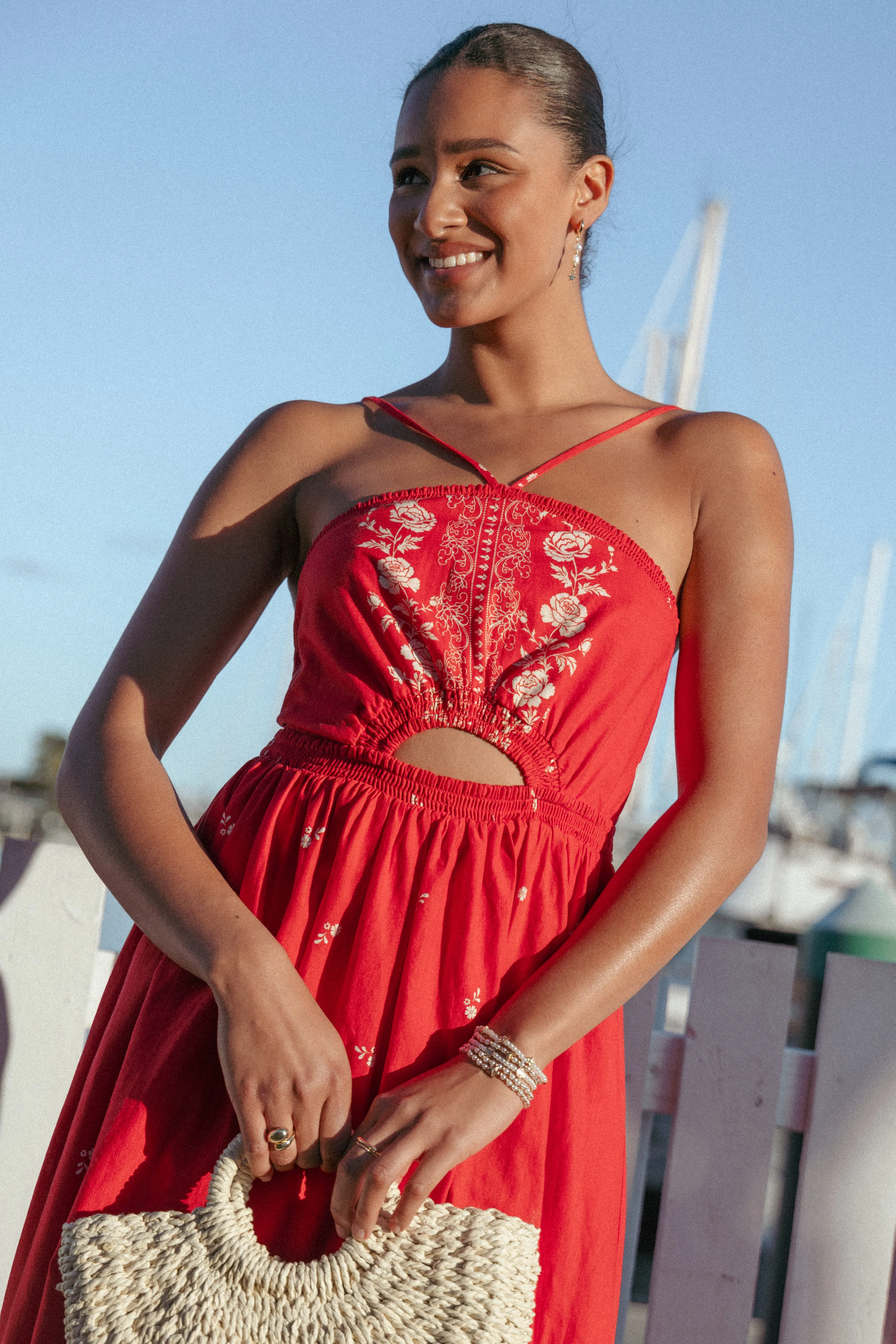 Madi Maxi Dress - Red Floral Bandana - Image 7