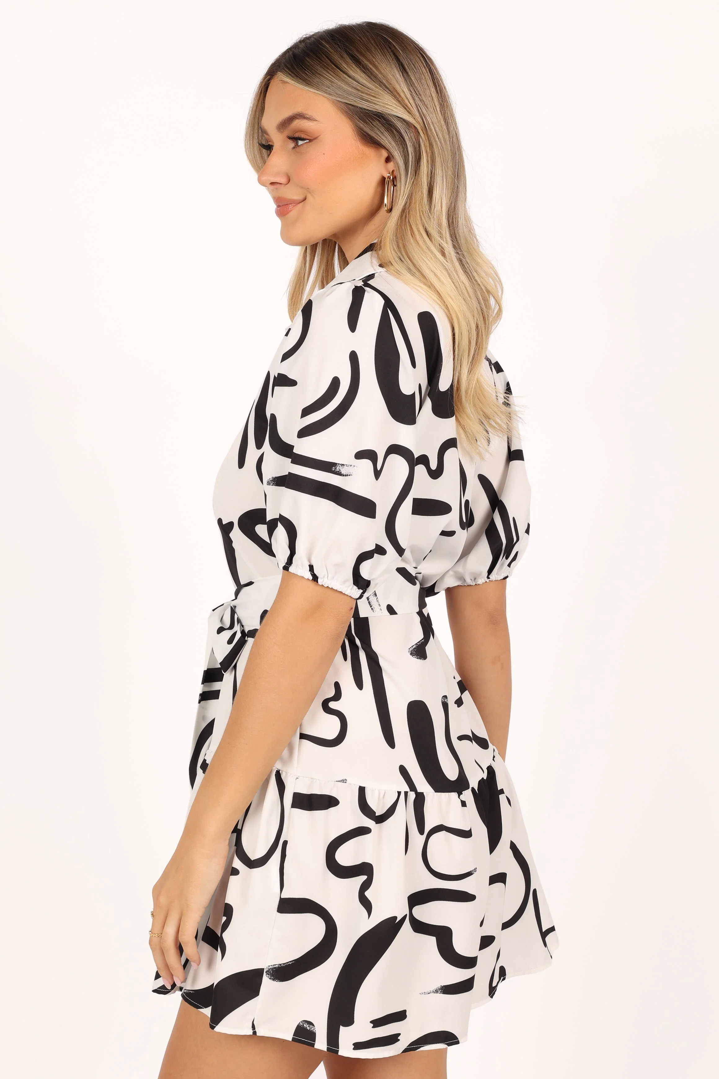 Madri Mini Dress - White Black - Image 5