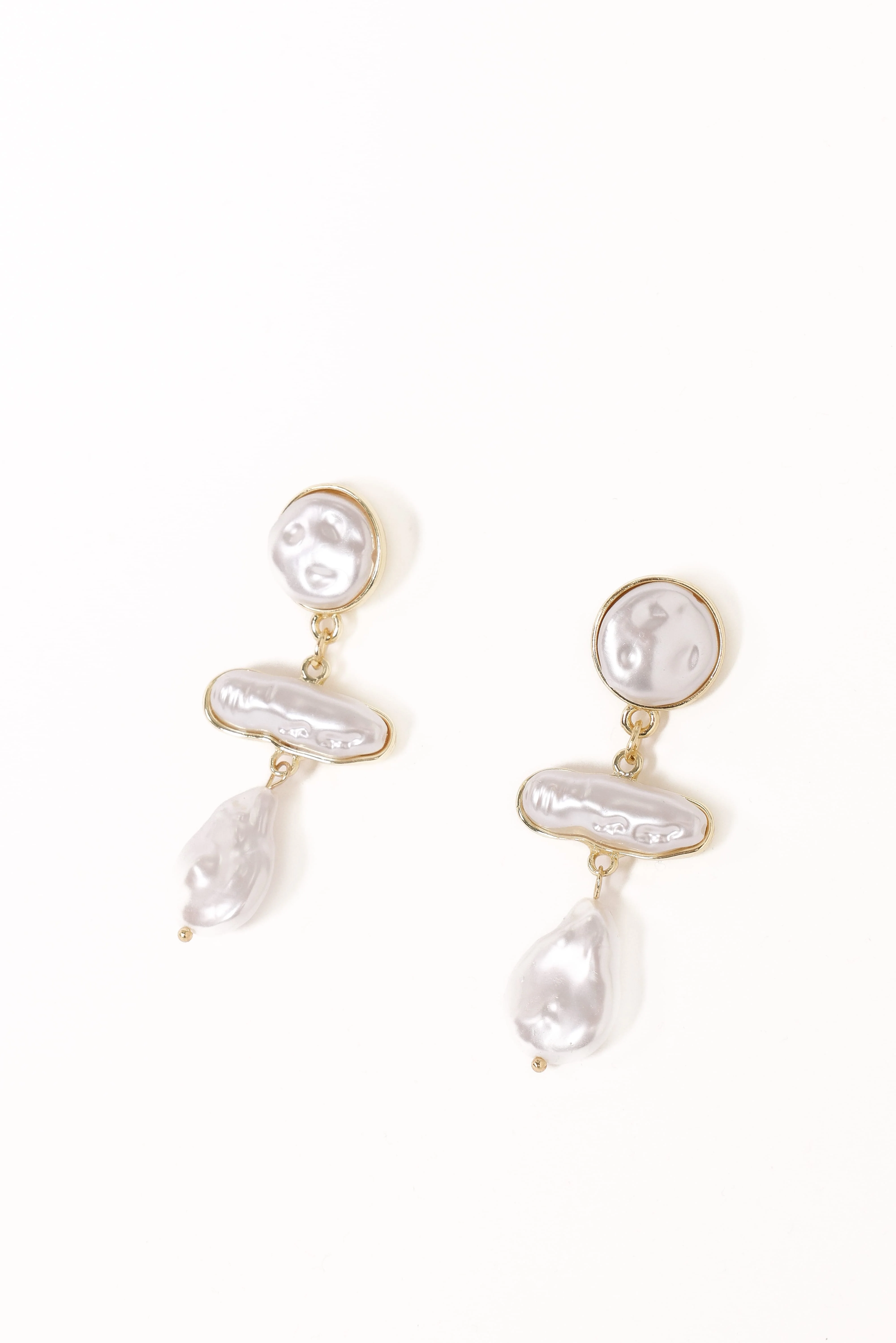 Marella Earrings - Gold Pearl - Image 3