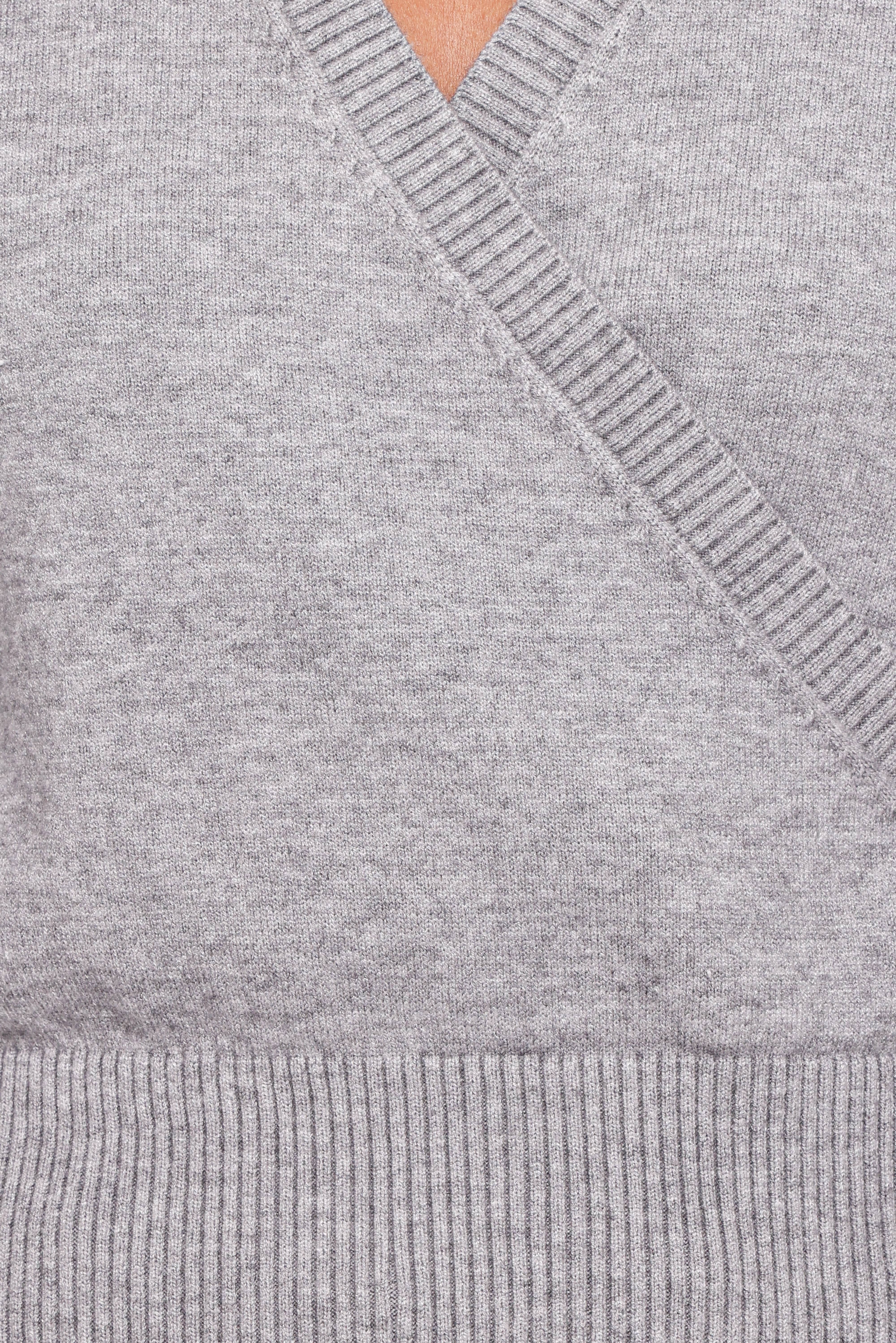 Marshall Wrap Knit Sweater - Grey - Image 7