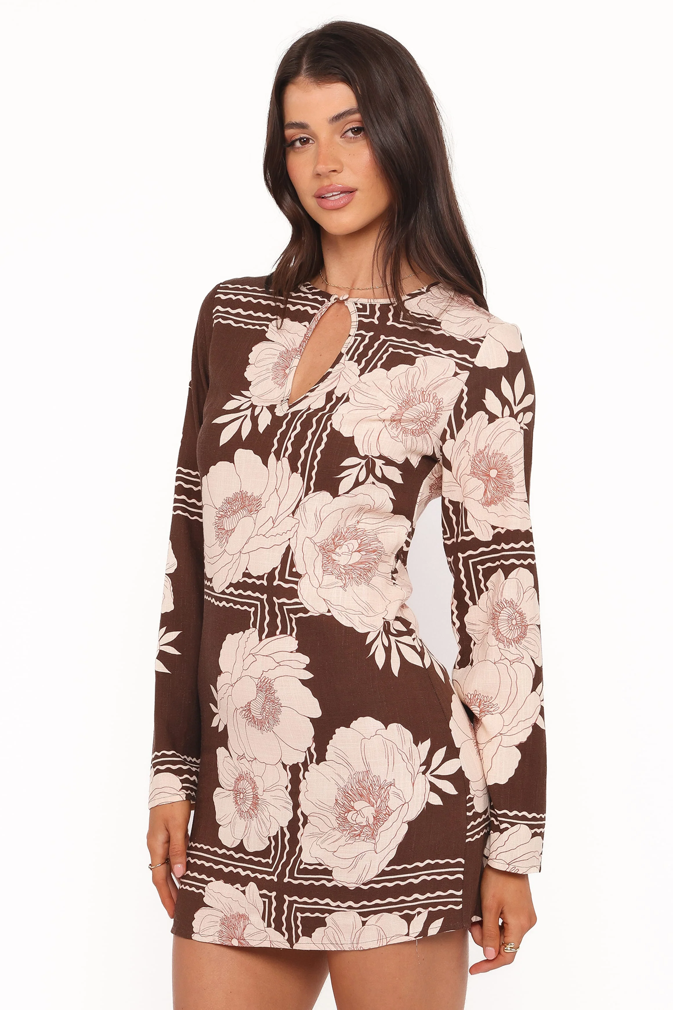 Marylon Mini Dress - Brown Floral - Image 3