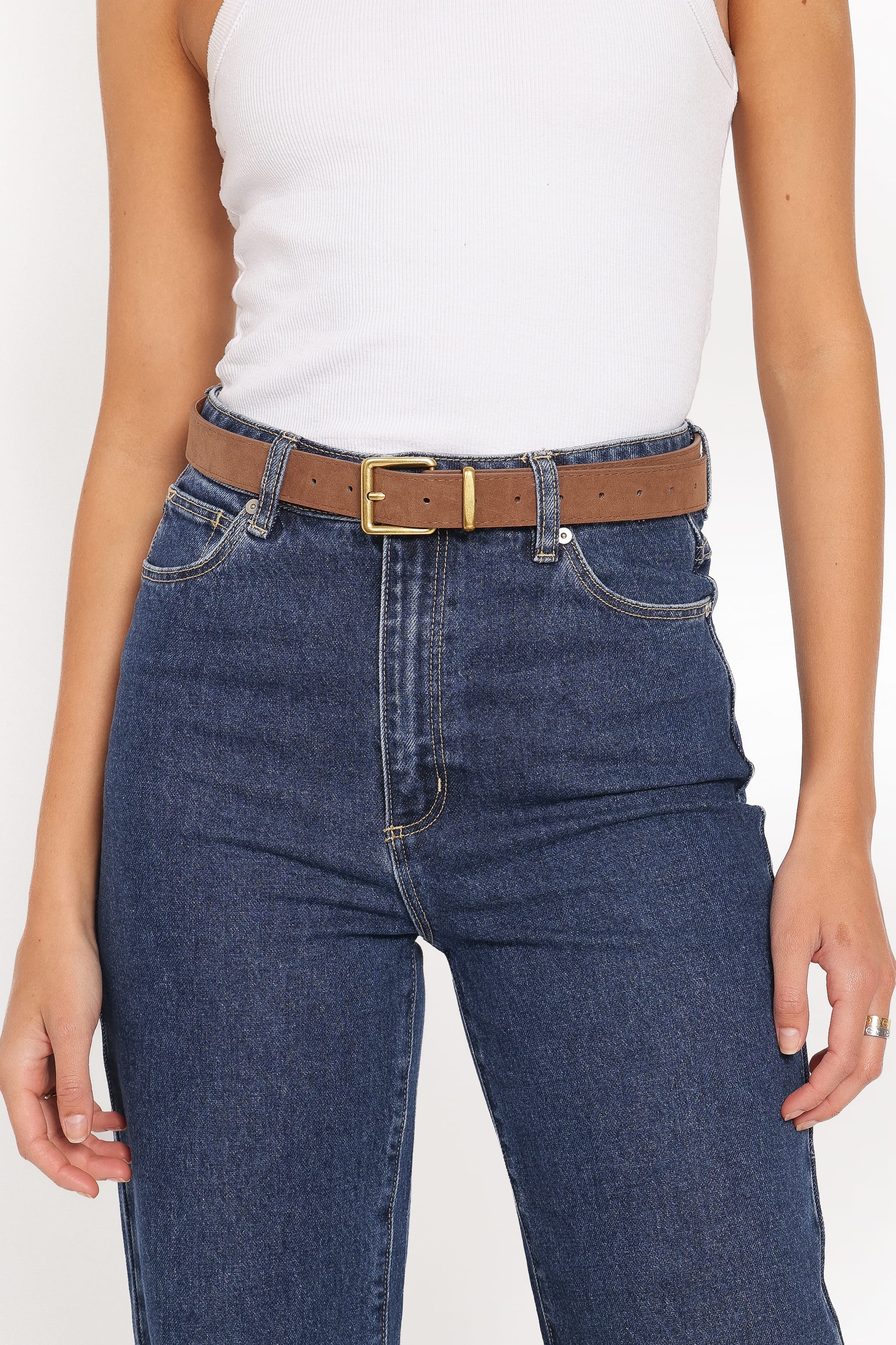 Mason Suede Belt - Brown - Image 3