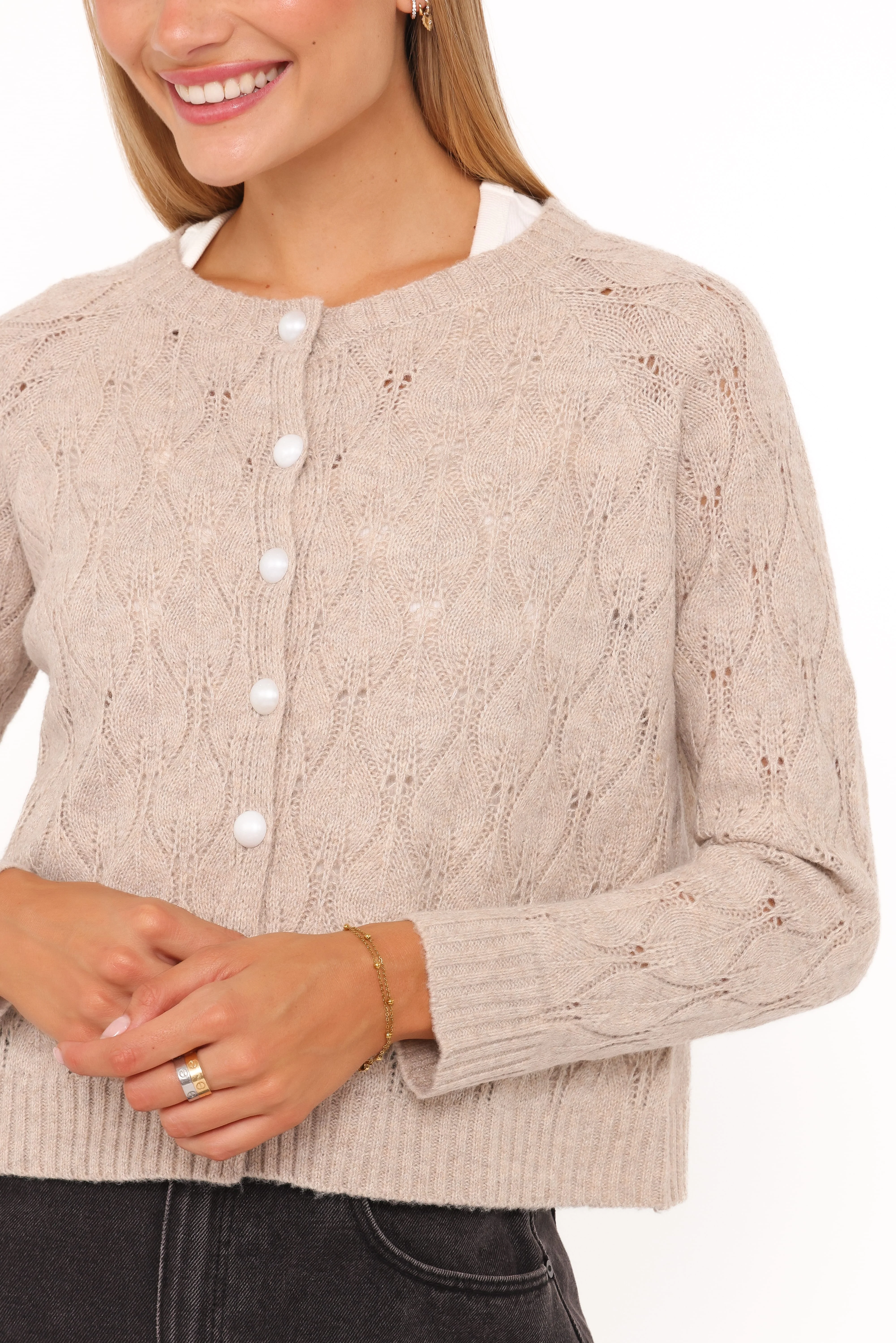 Mattie Cardigan - Beige - Image 3