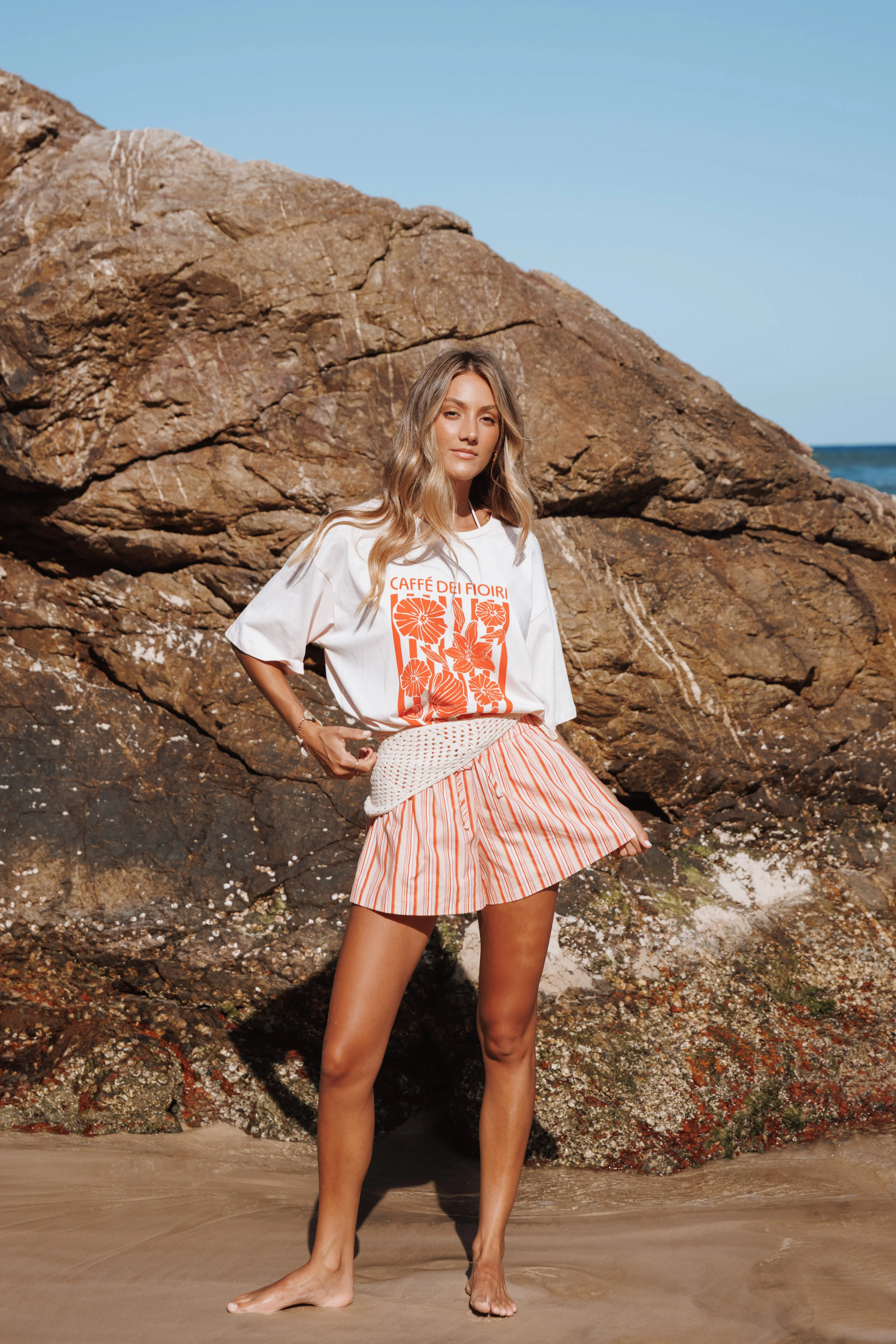 Mattina Shorts - Peach Stripe - Image 8