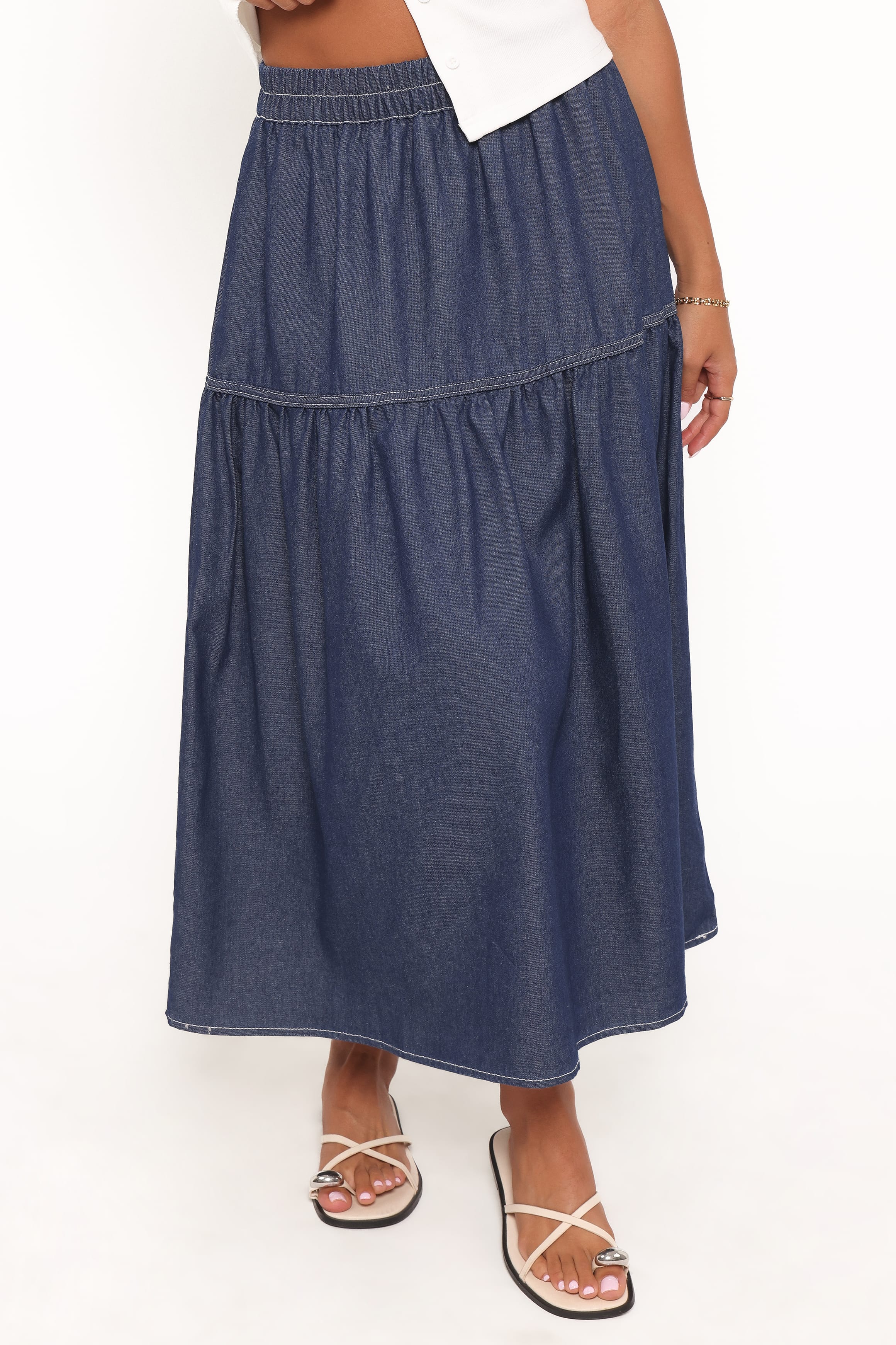 Meadow Midi Denim Skirt - Dark Wash - Image 3