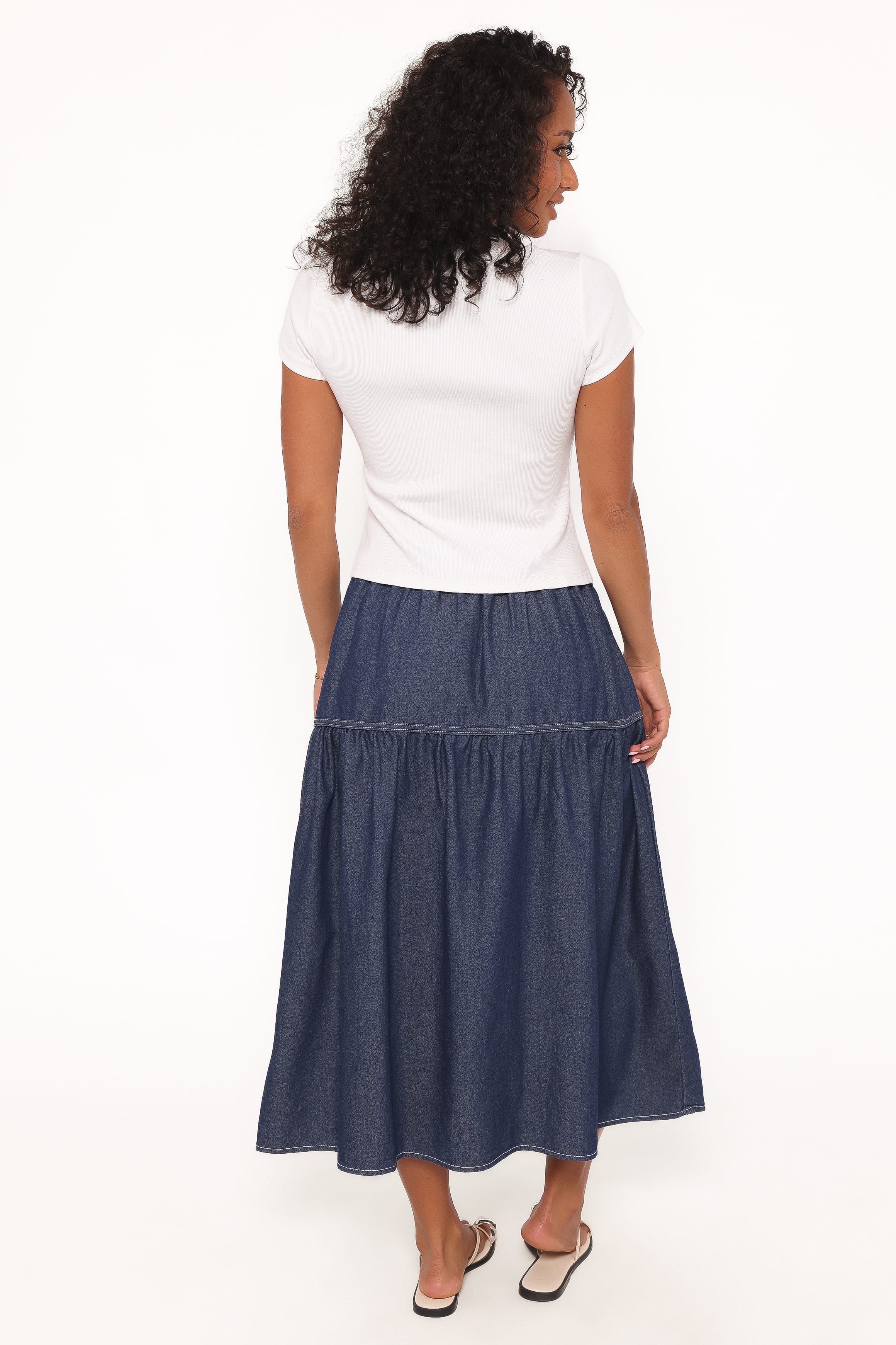 Meadow Midi Denim Skirt - Dark Wash - Image 5