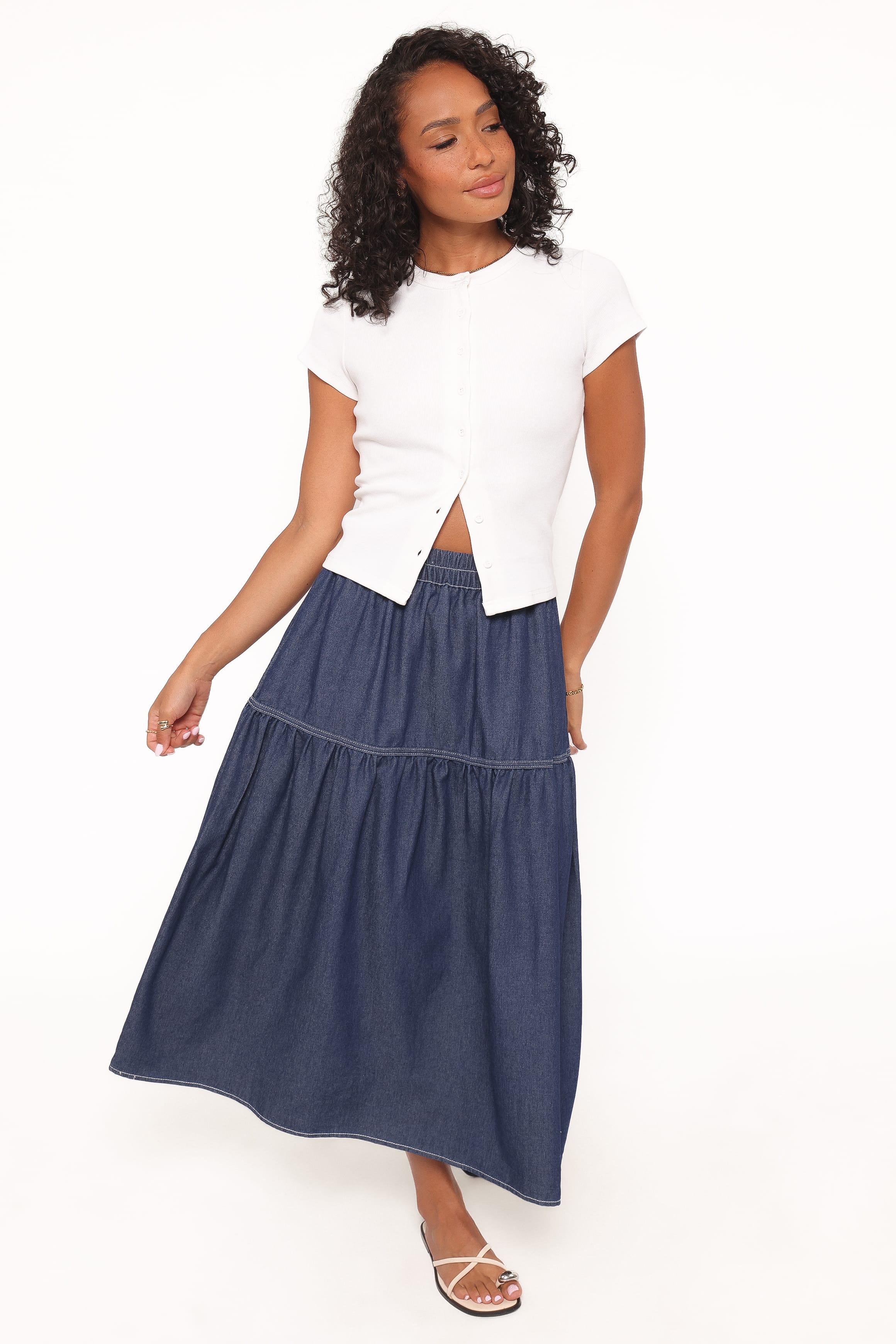 Meadow Midi Denim Skirt - Dark Wash - Image 6