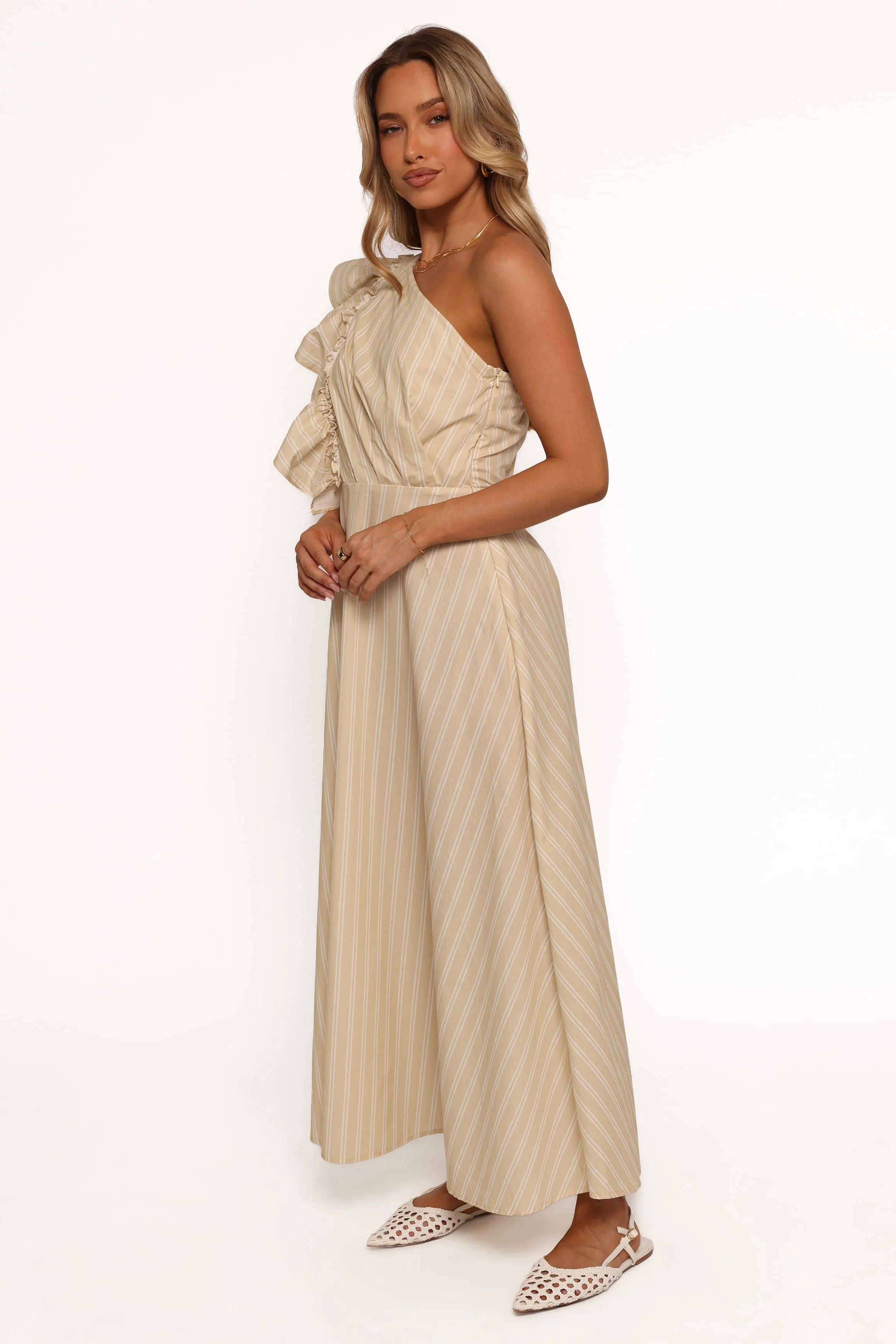 Meggy Maxi Dress - Sand/White - Image 3
