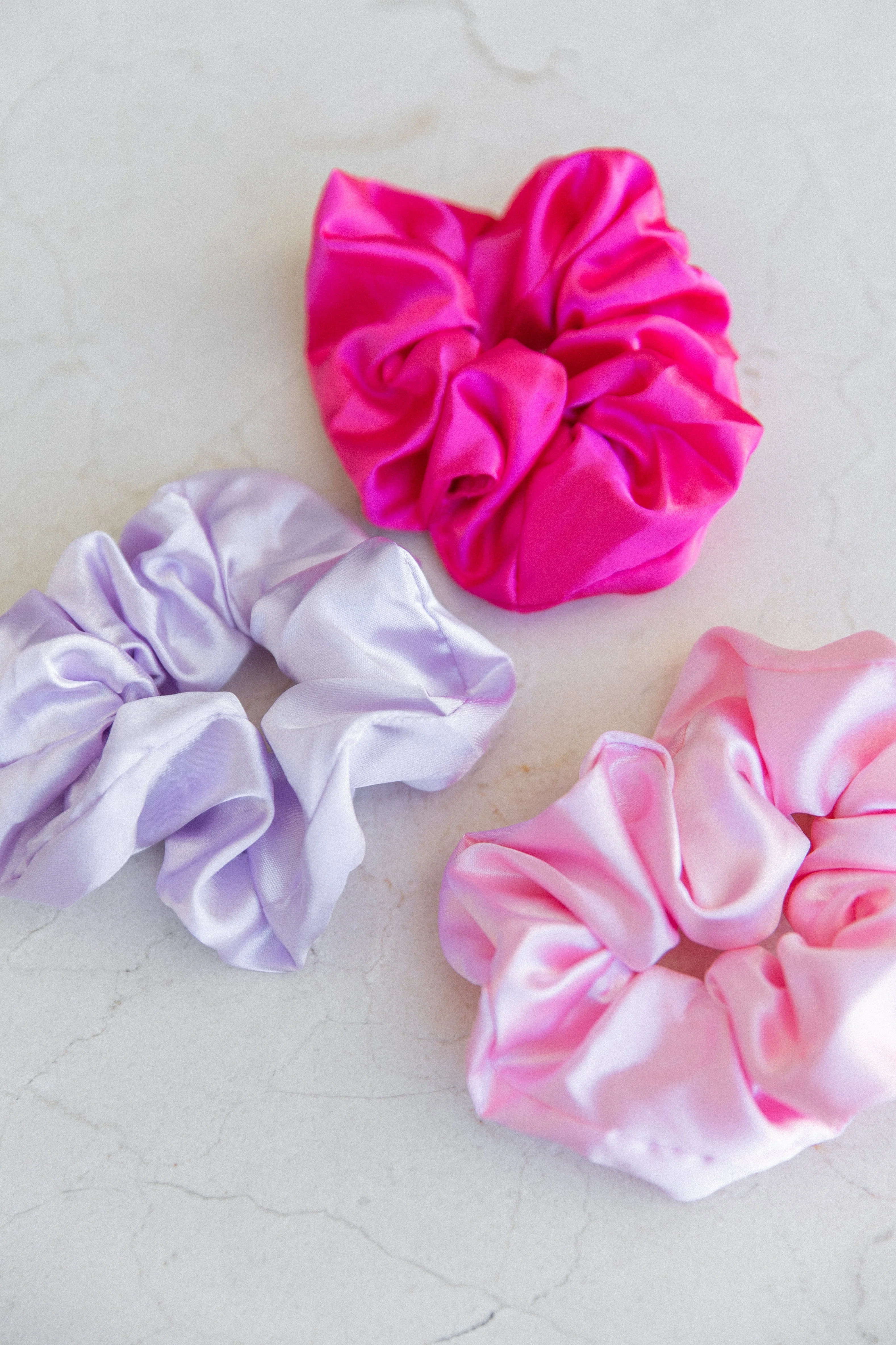 Melissa 3 Pack Satin Scrunchie Set - Pink Multi - Image 2