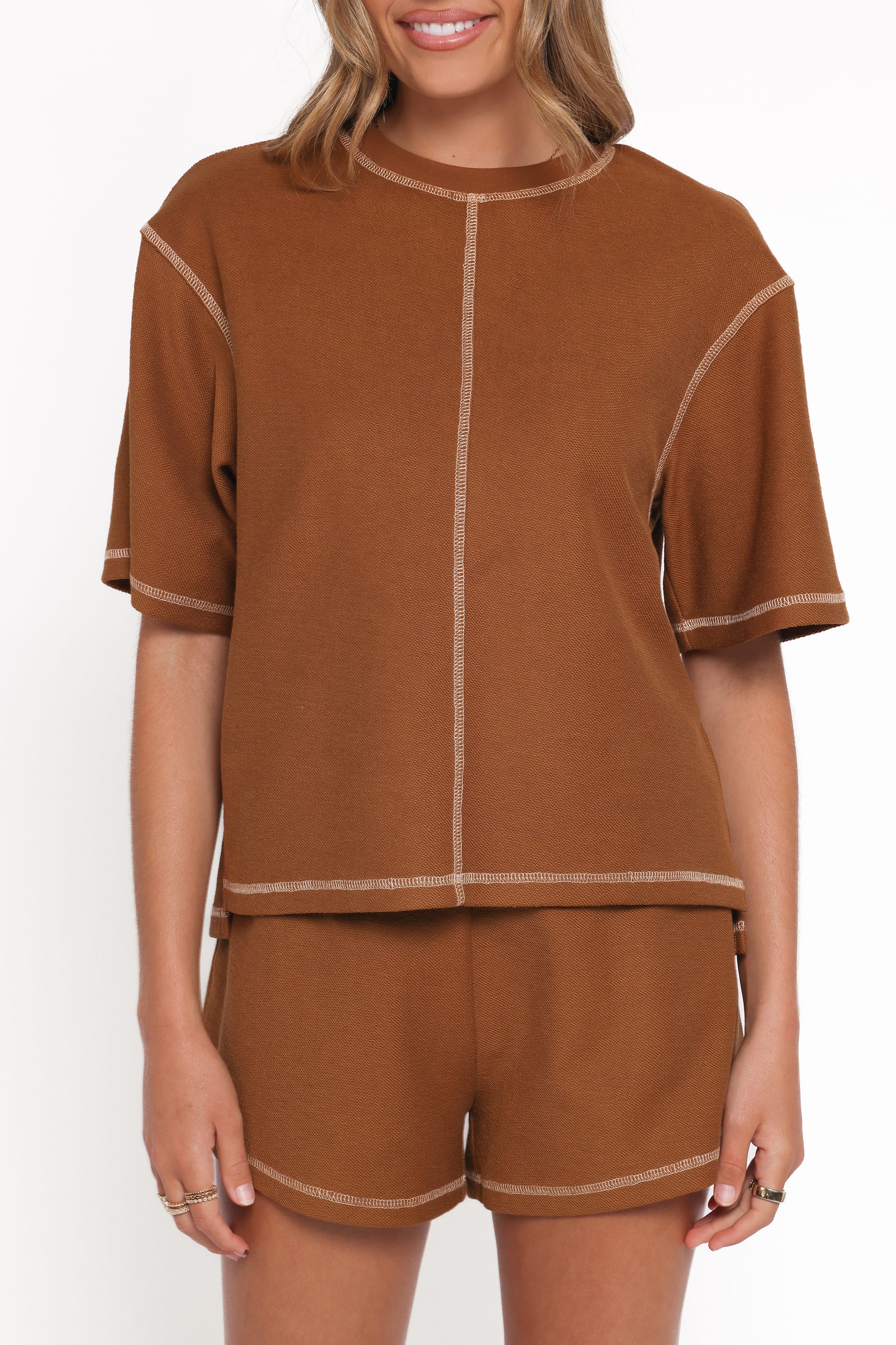 Melody Knit Short Set - Chocolate - Image 3