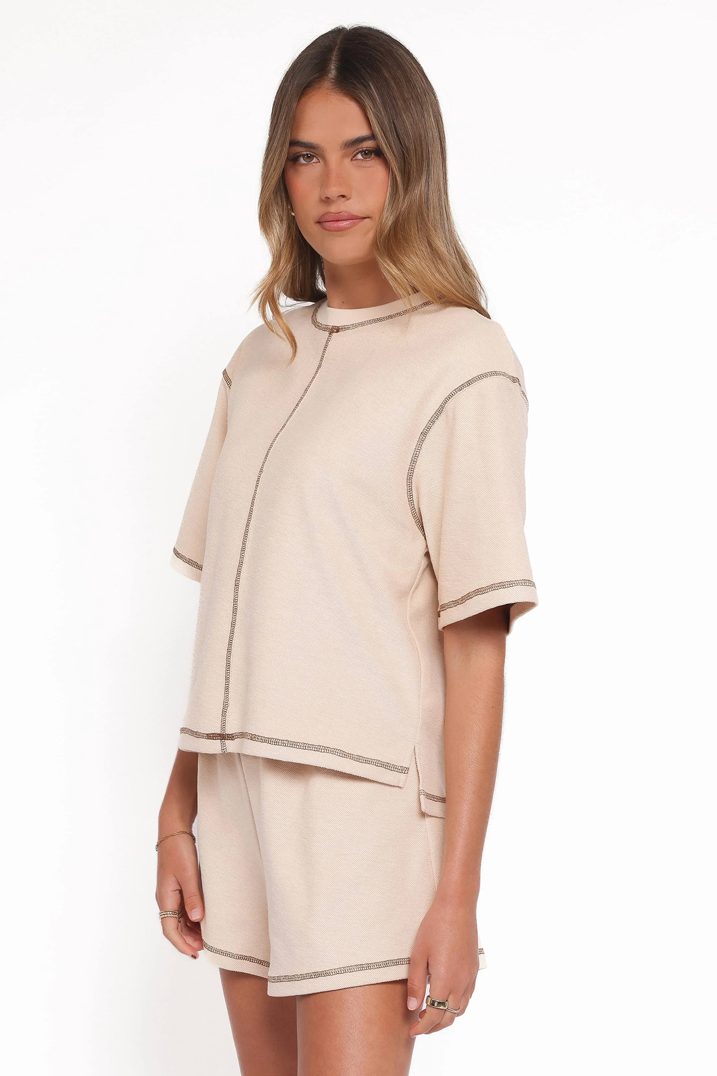 Melody Knit Short Set - Oat - Image 3