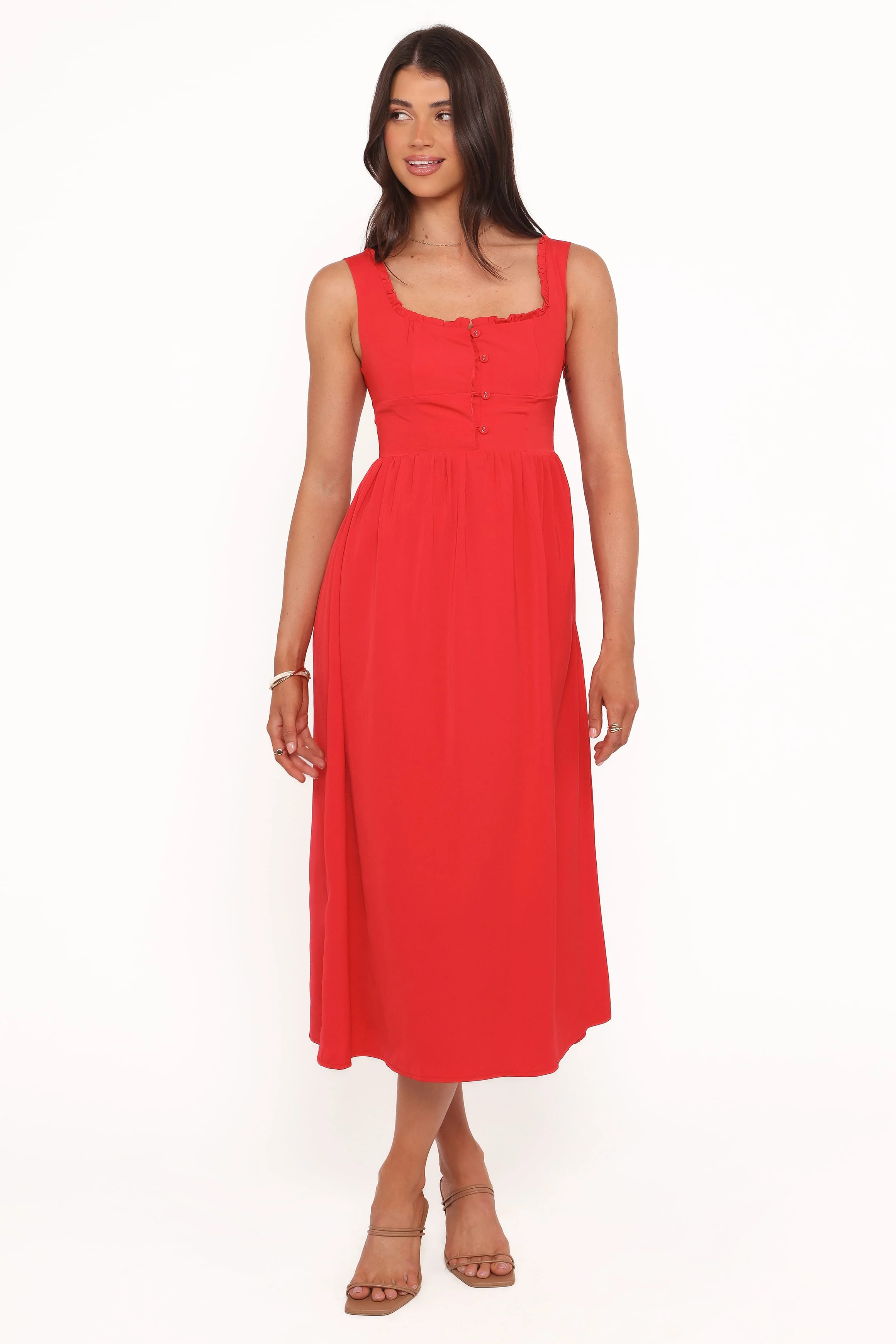 Melrose Midi Dress - Red - Image 5