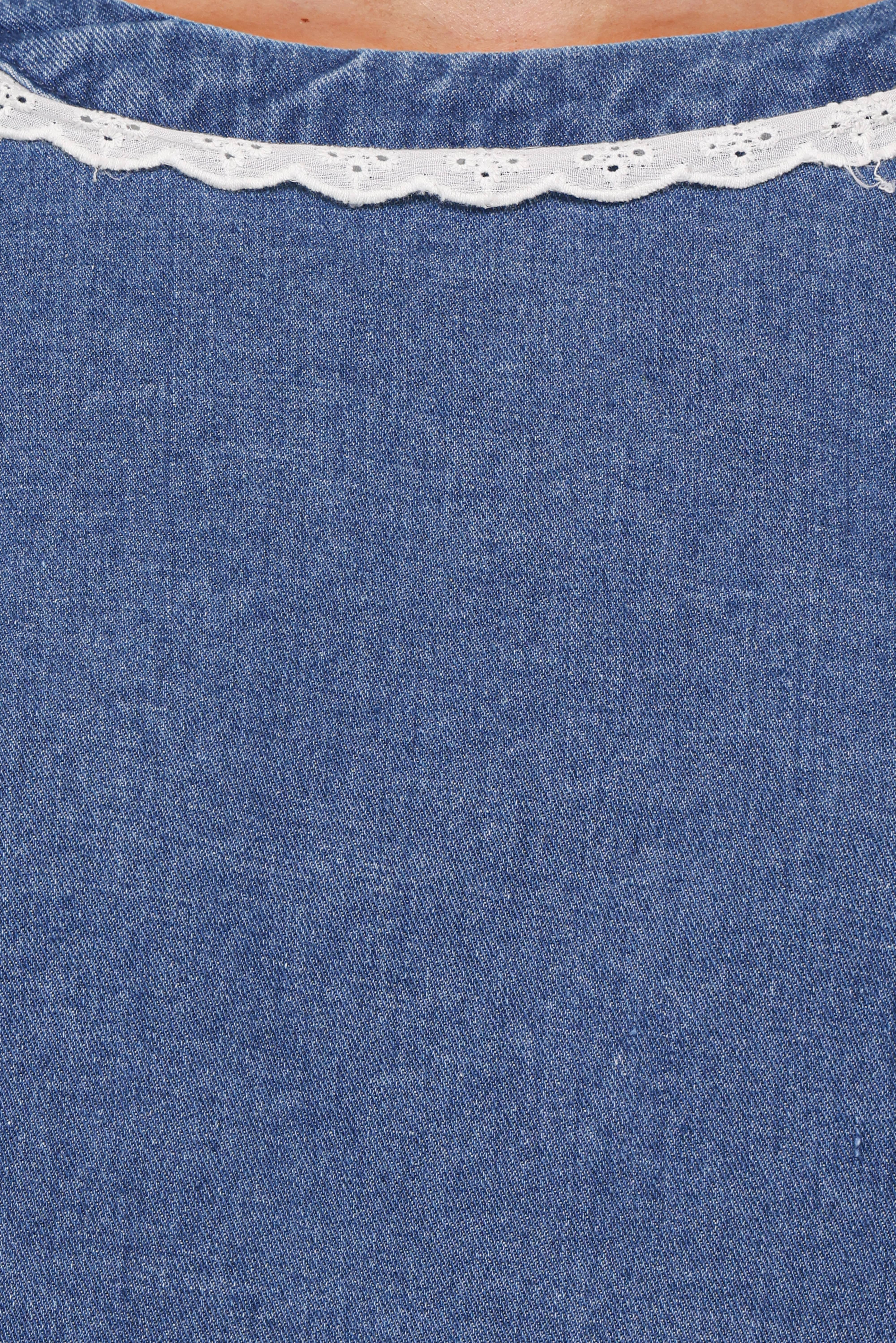 Merli Denim Open Back Top - Blue Medium Wash - Image 7