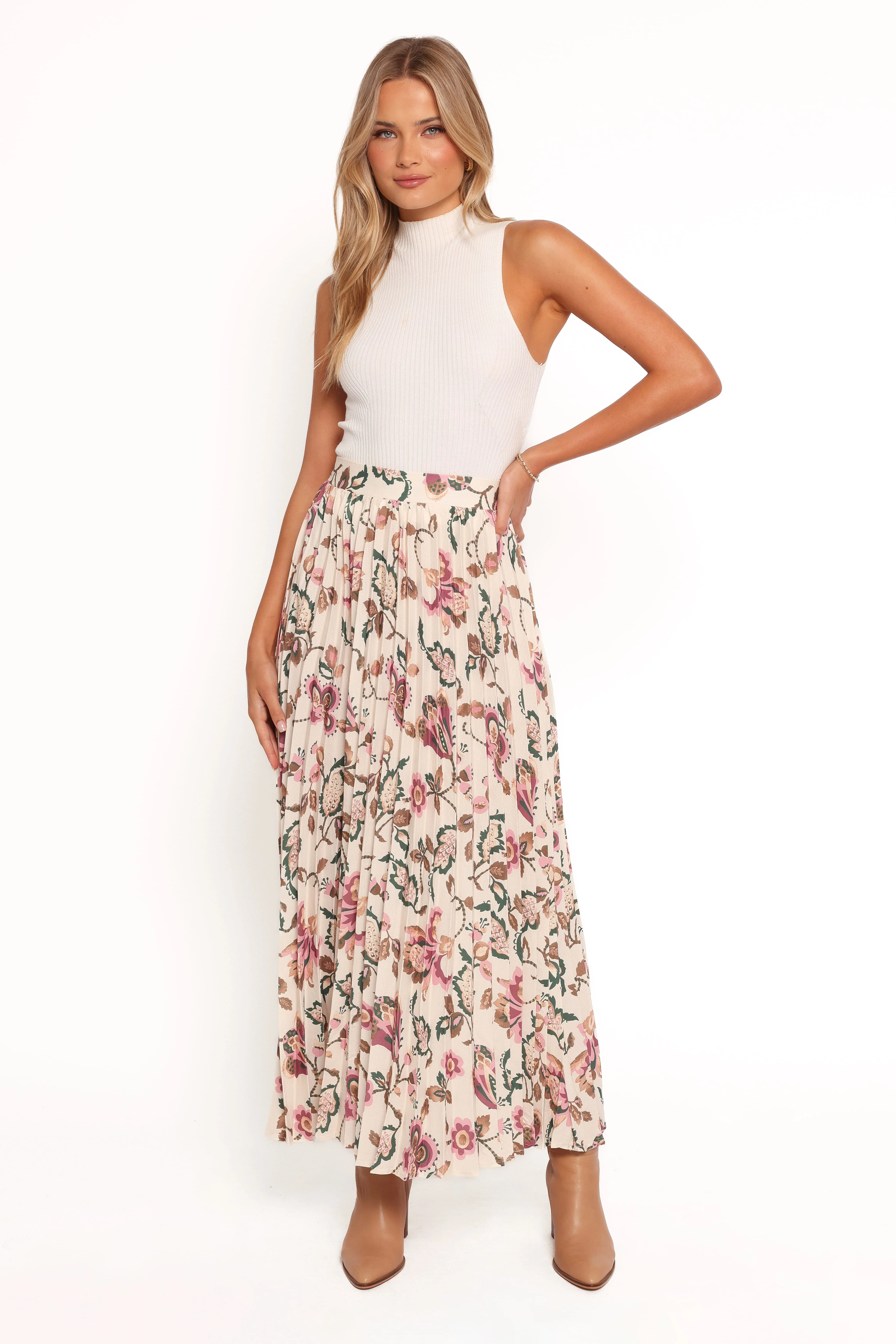 Michael Pleated Midi Skirt - Paisley Floral - Image 3