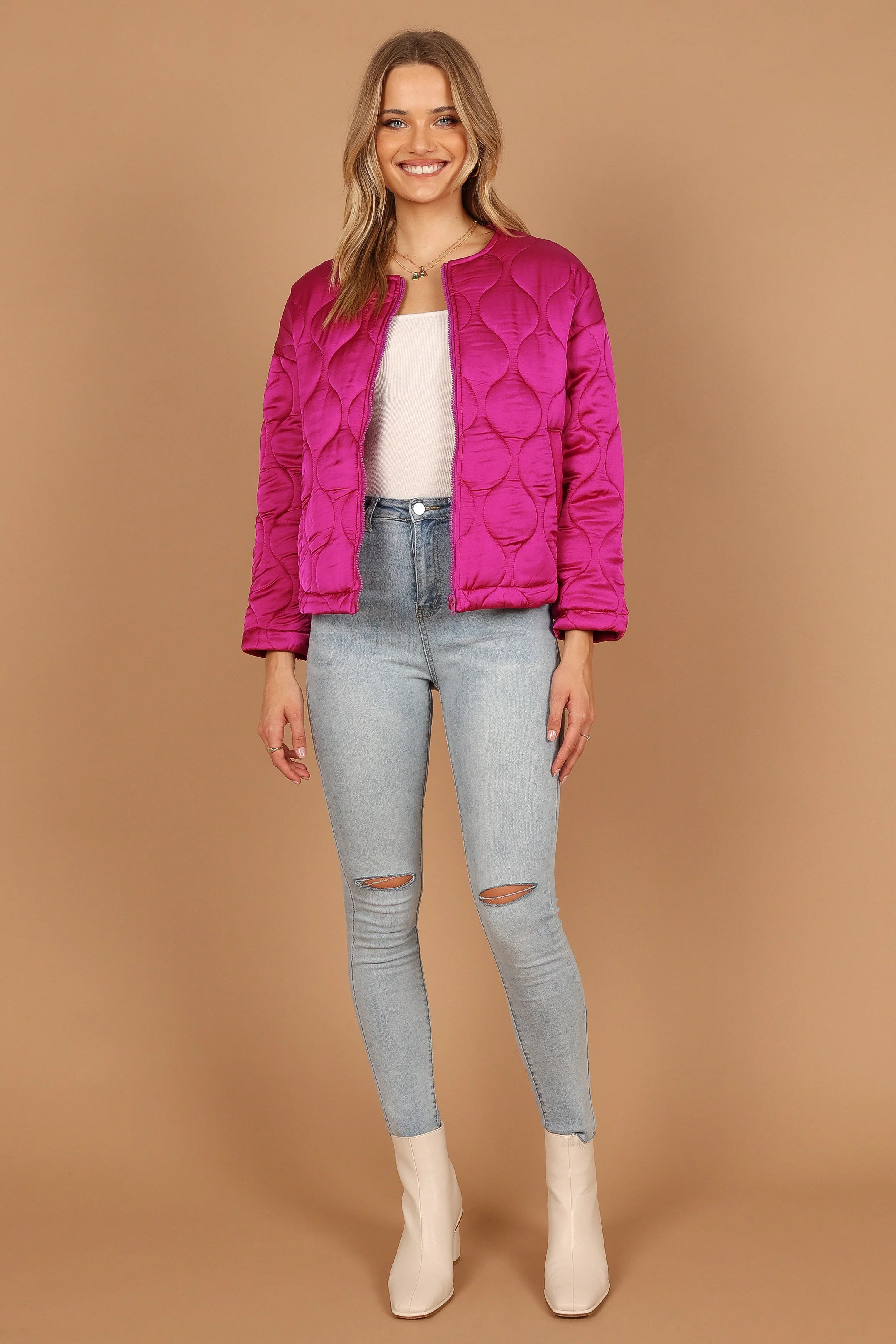 Millie Quilted Jacket - Berry - Image 5