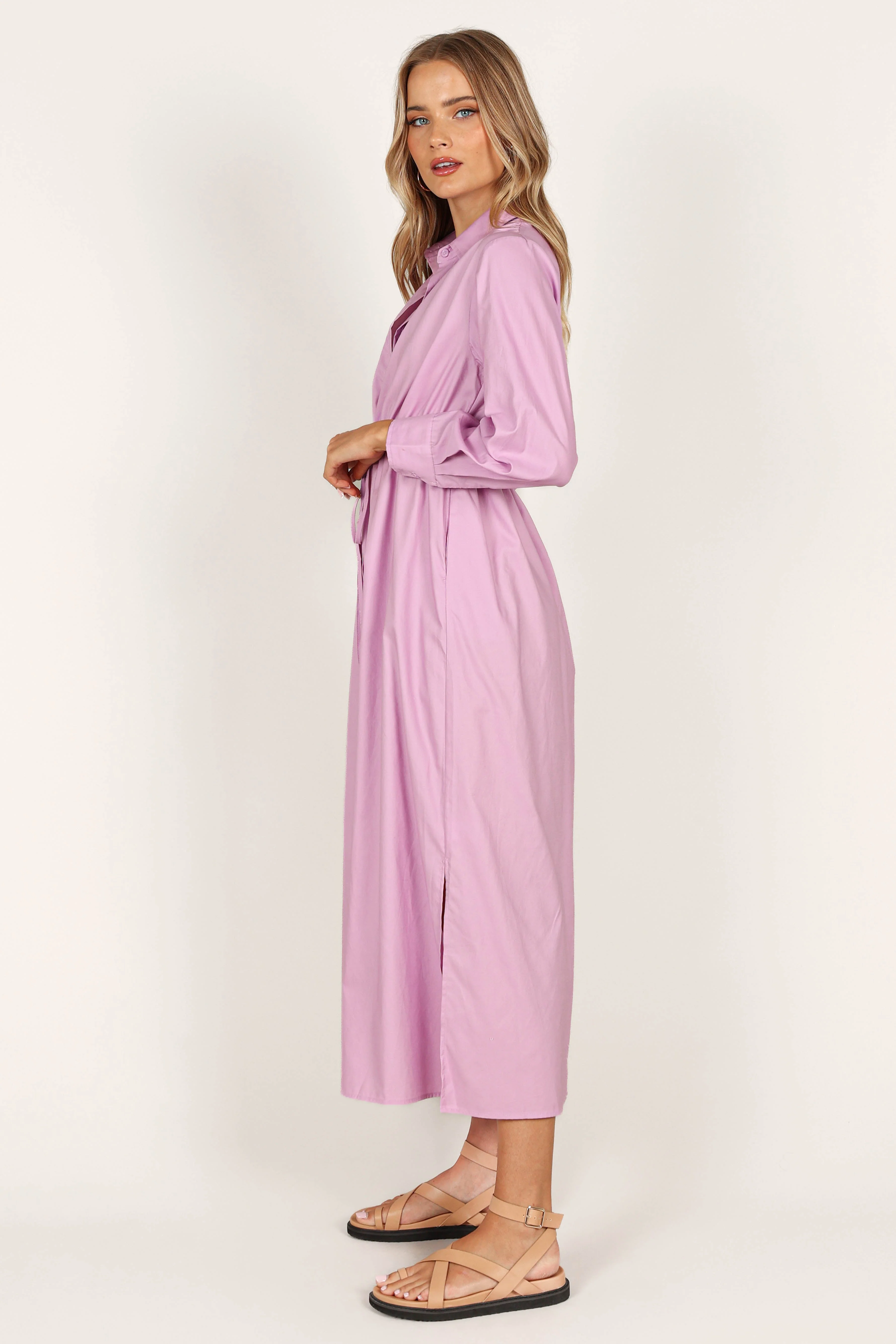 Milly Long Sleeve Maxi Dress - Lilac - Image 5