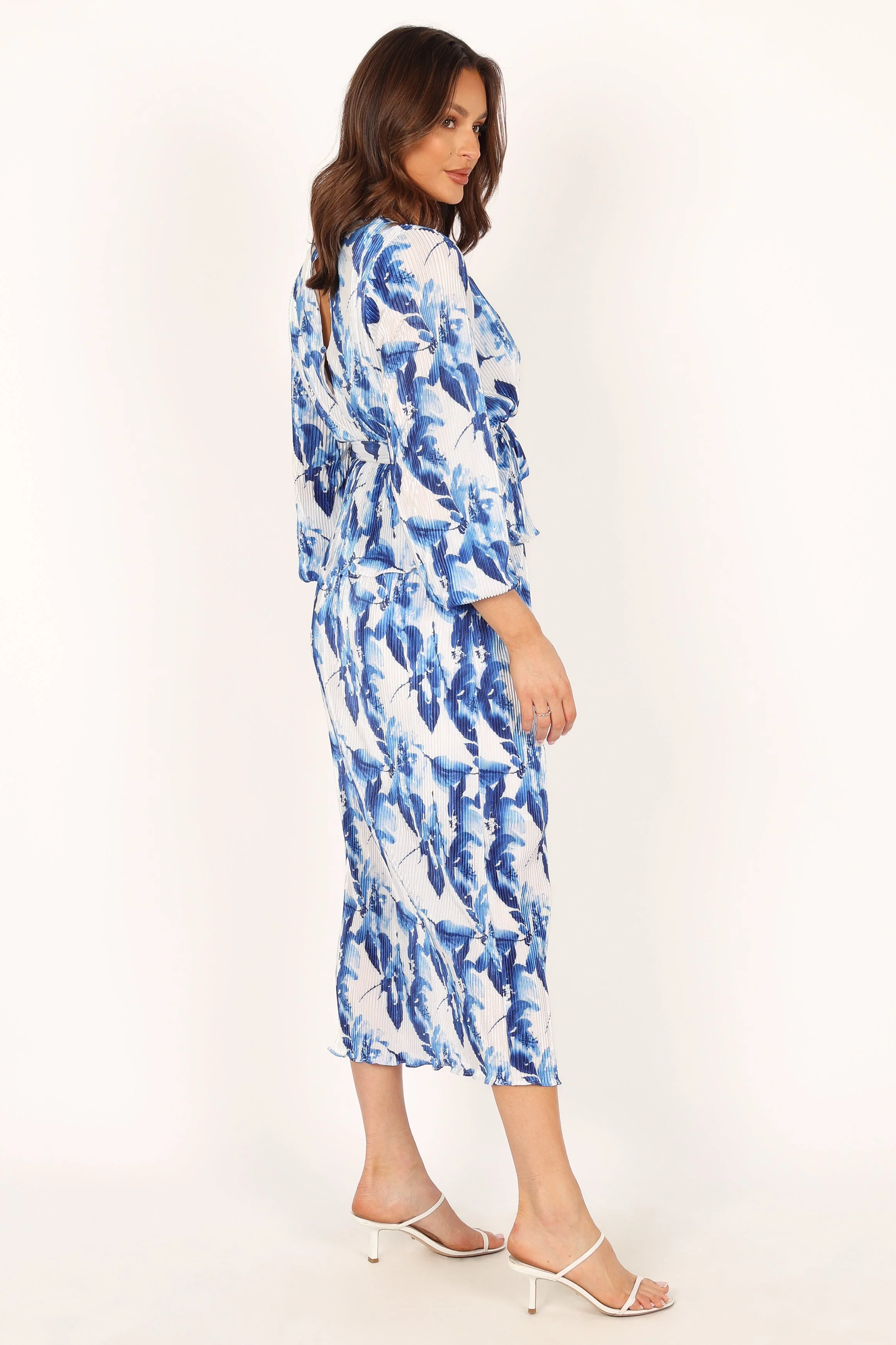 Minelli Pleat Midi Skirt - Blue - Image 4