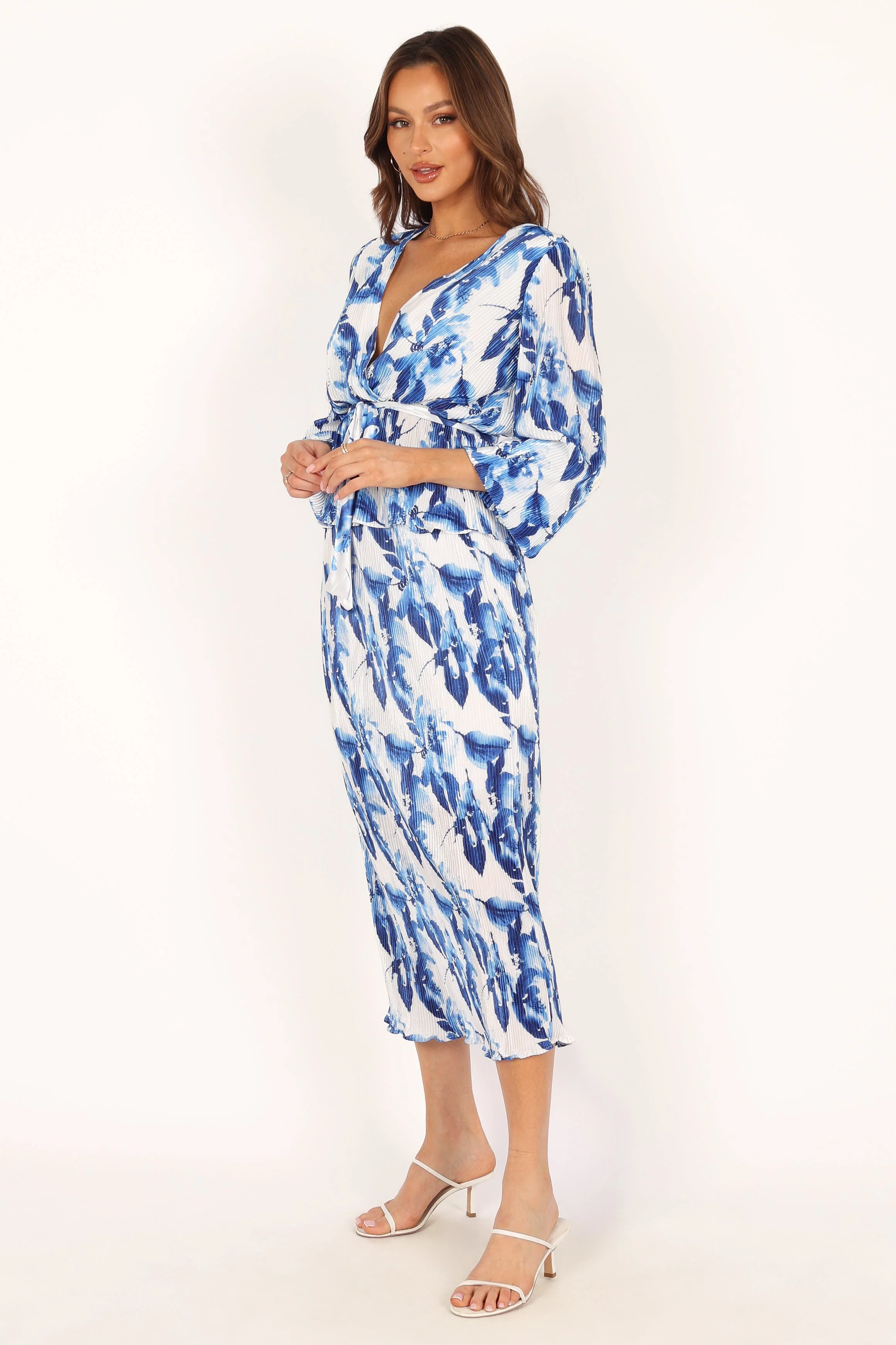 Minelli Pleat Midi Skirt - Blue - Image 7