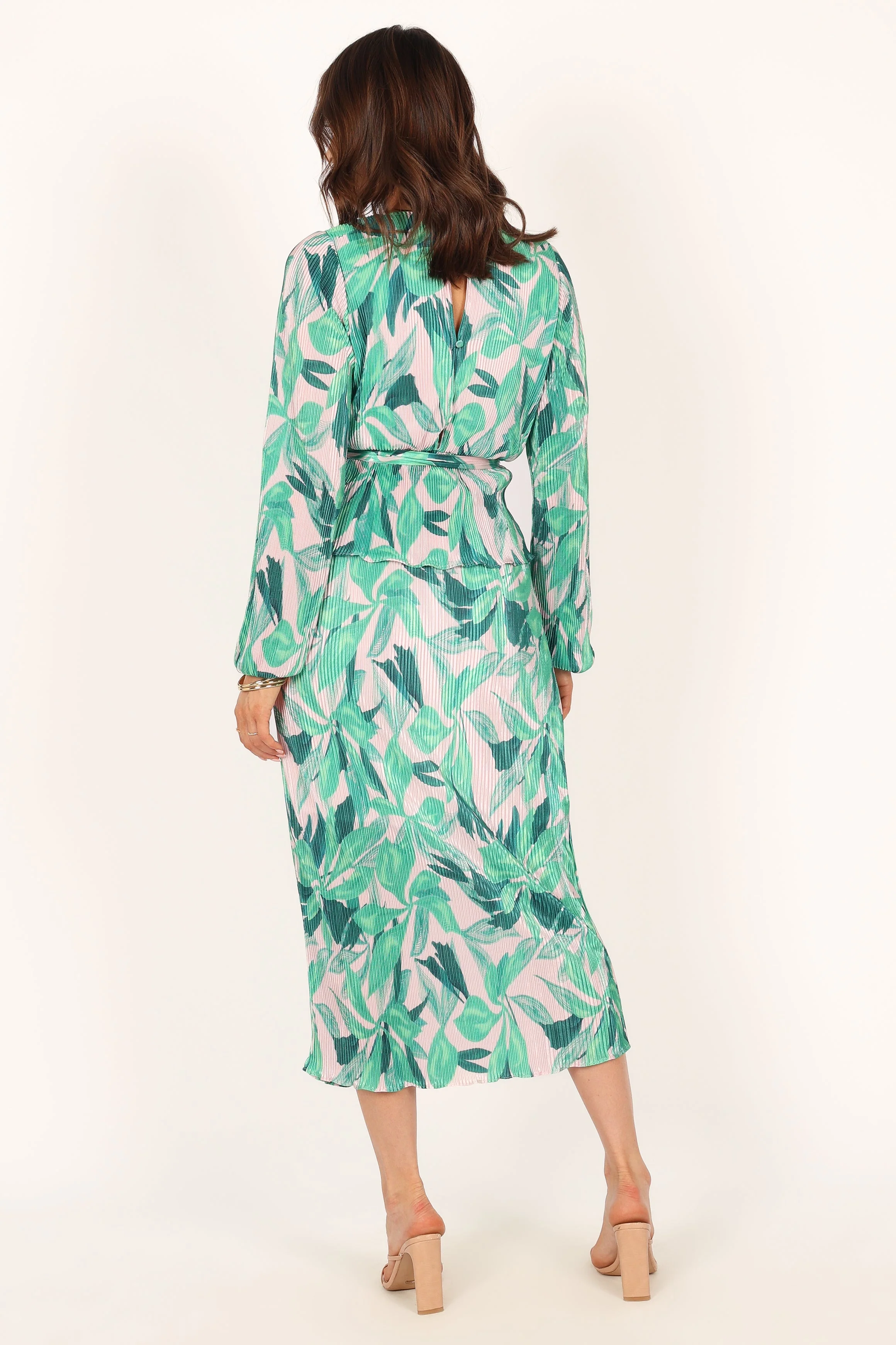 Minelli Pleat Midi Skirt - Green - Image 4