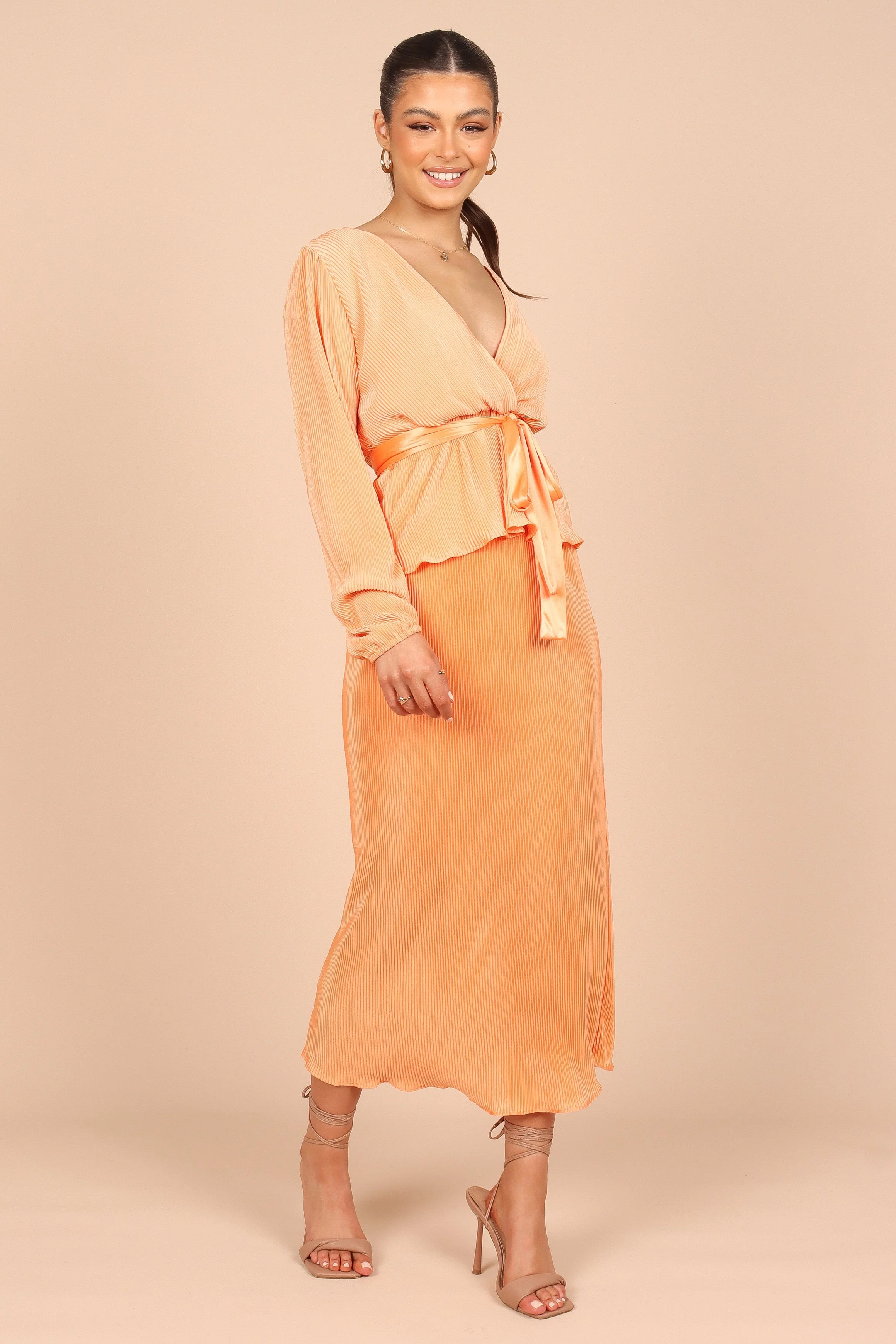 Minelli Pleat Top - Orange - Image 7