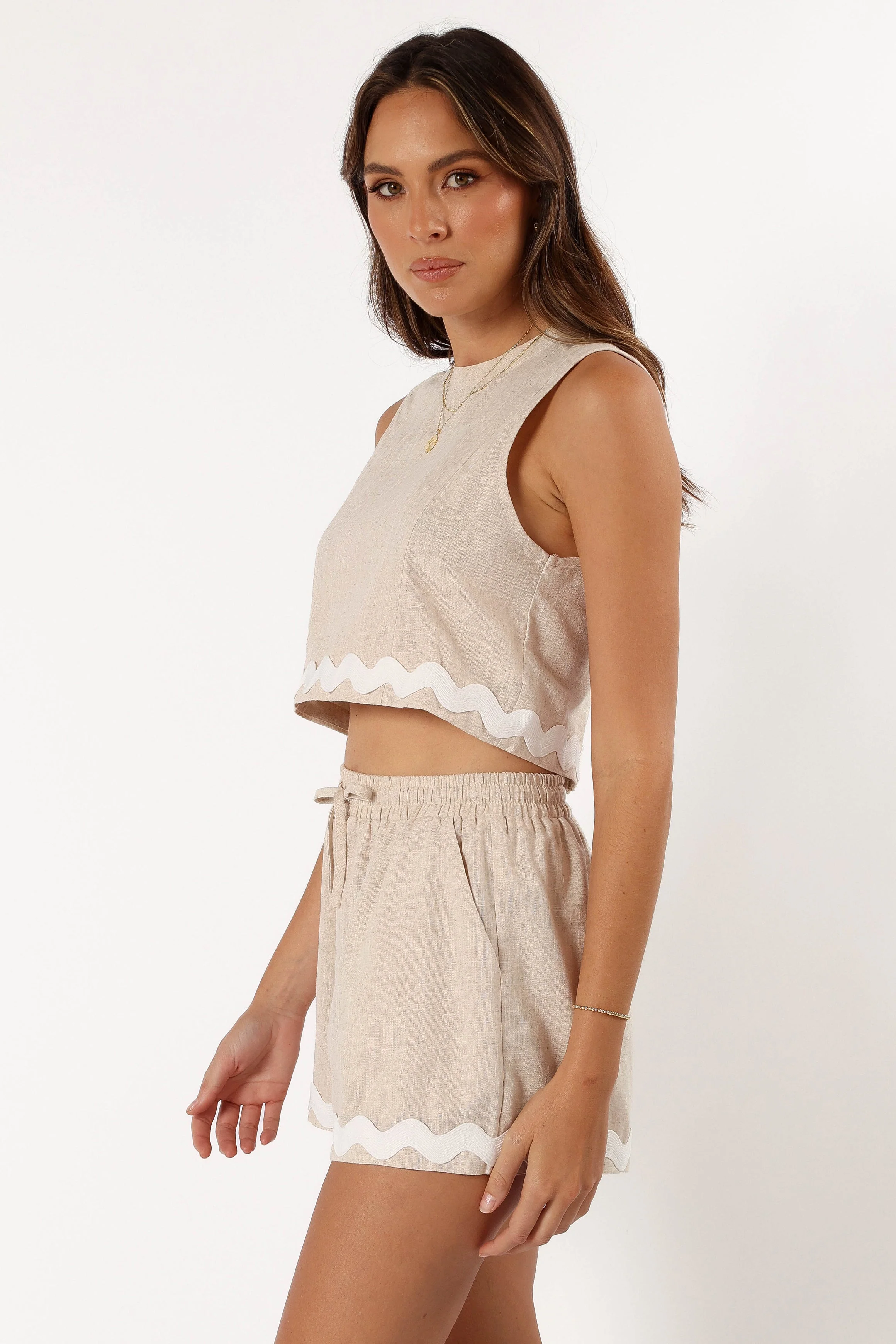 Mirabel Top - Beige/White - Image 4