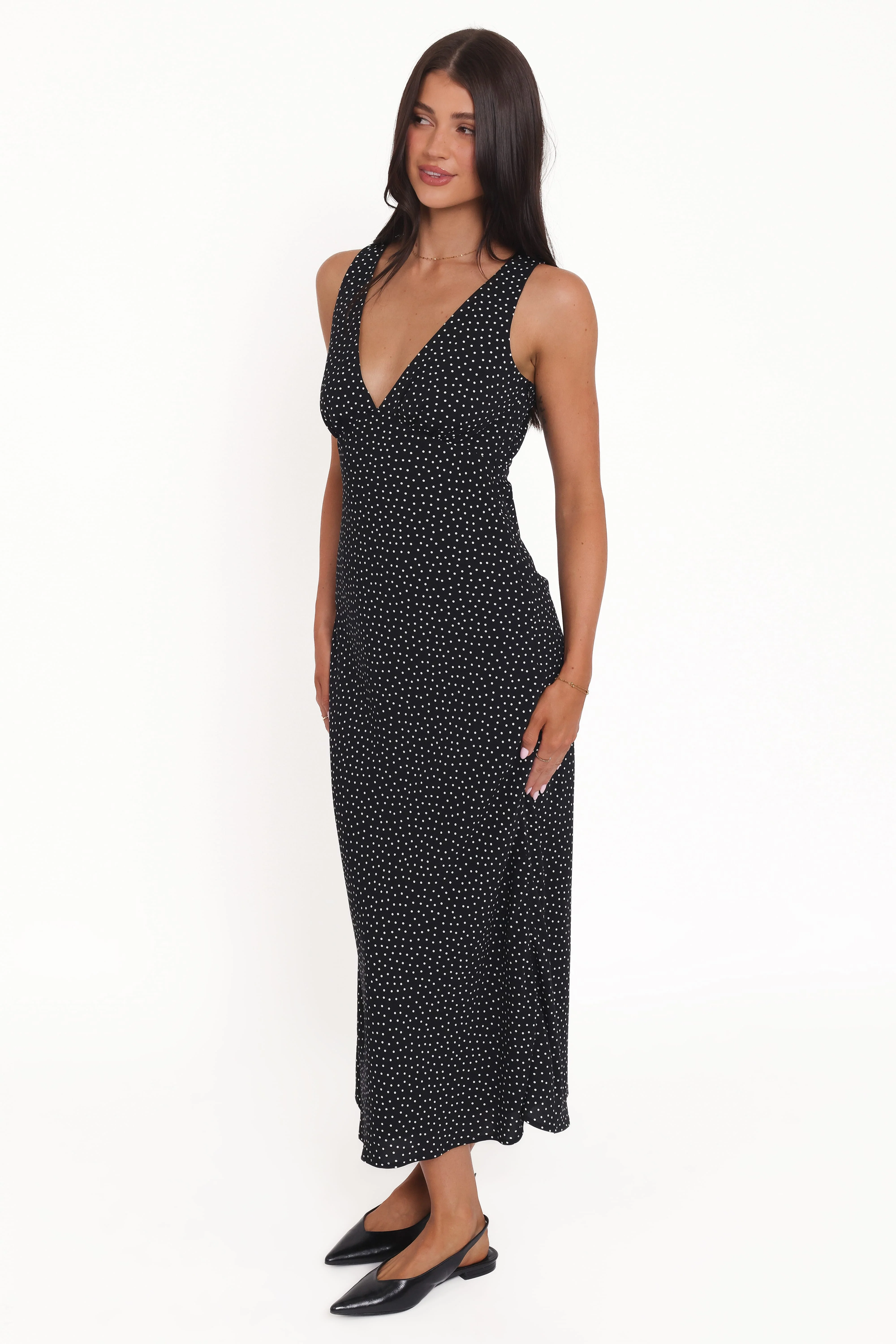 Mirae Maxi Dress - Black Polka Dot - Image 4