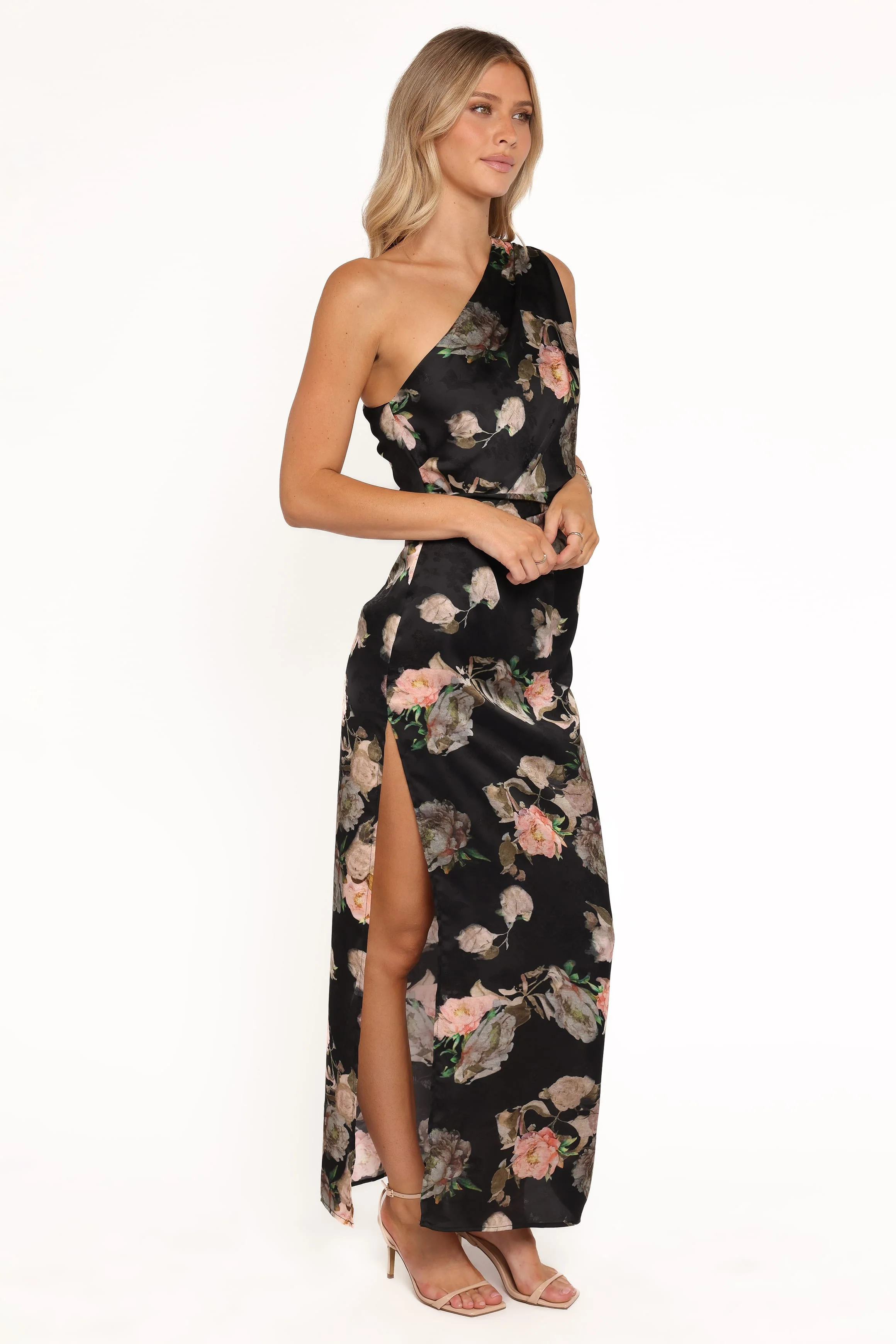 Nadia One Shoulder Maxi Dress - Blurred Floral - Image 4